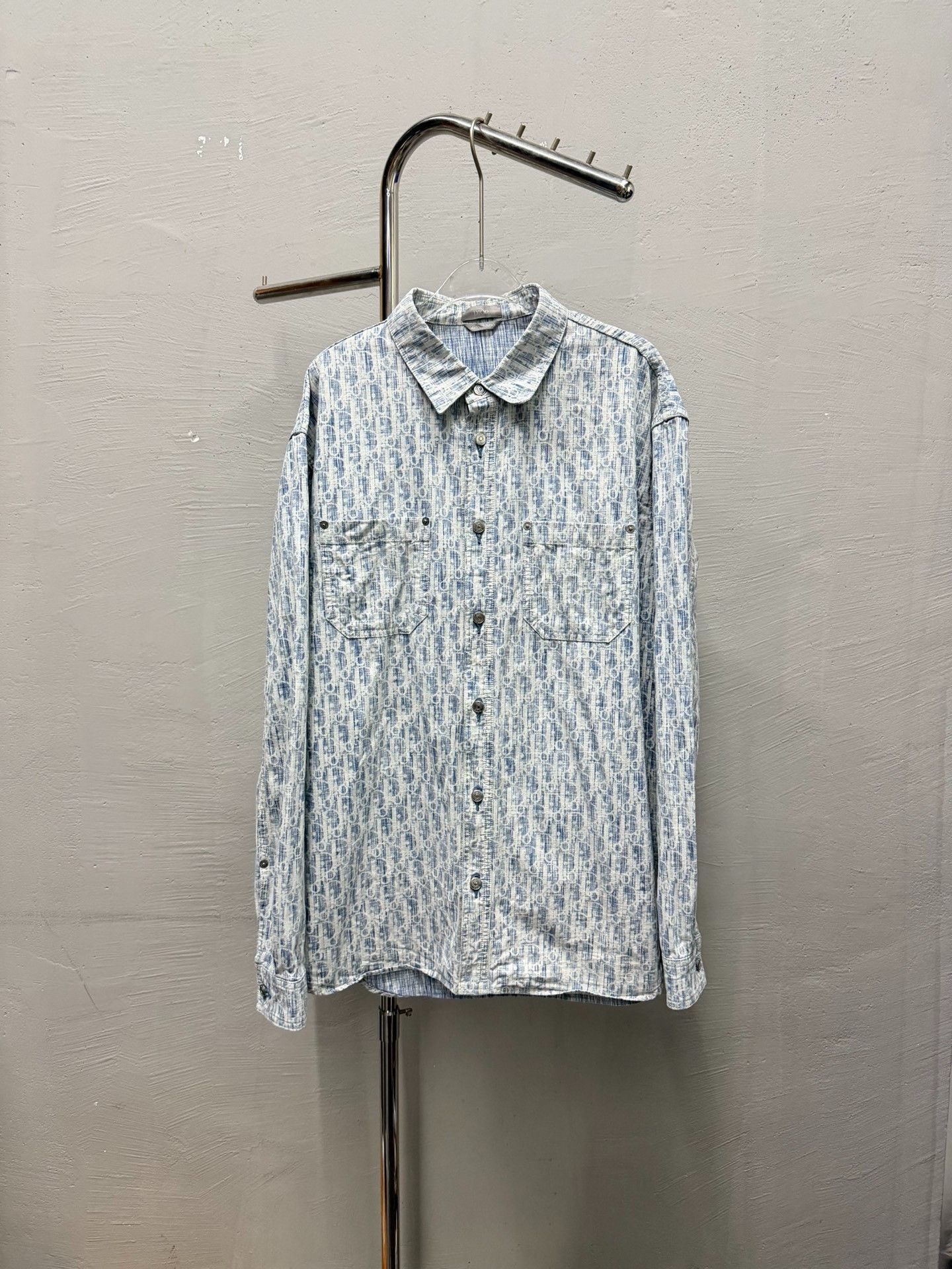 Dior Dior Blue White Patterned Shirt Size US XS / EU 42 / 0 - 1 Thumbnail