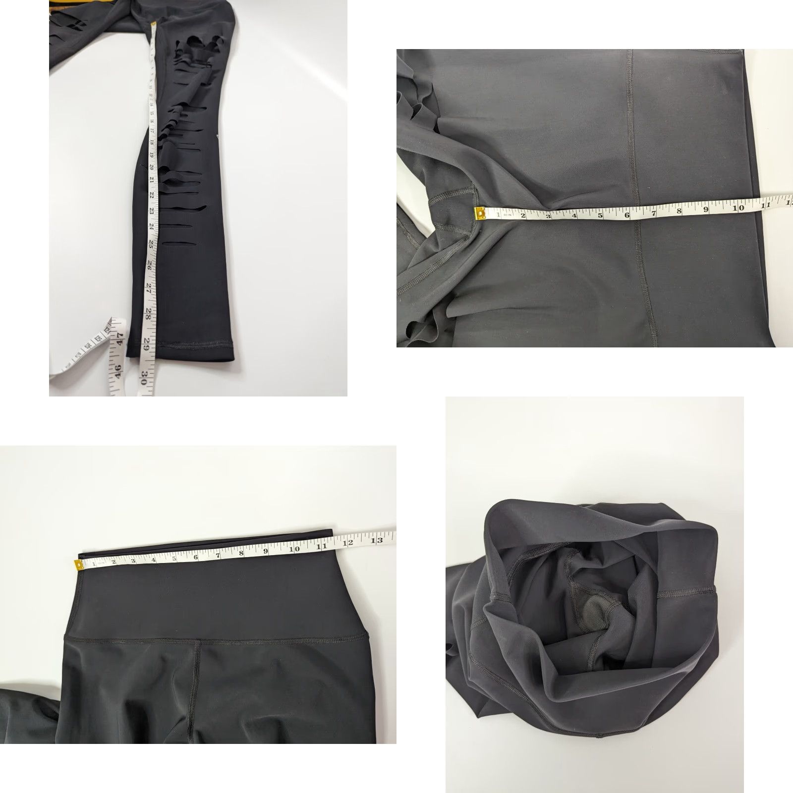 Alo ALO Yoga Leggings Skinny Ripped Warrior Size S Black High Rise Activewear Women Size 28" / US 6 / IT 42 - 8 Thumbnail