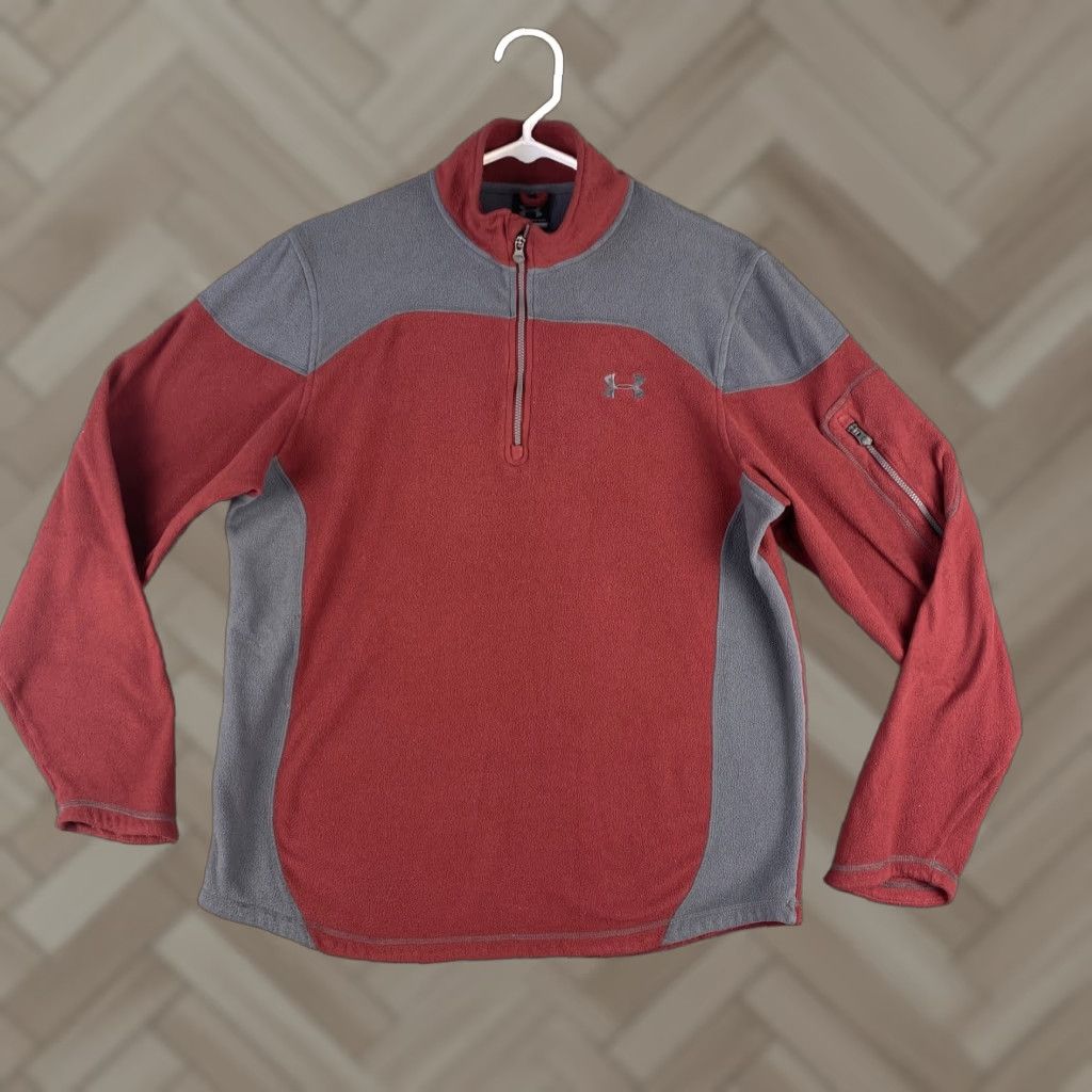 Under Armour VINTAGE? No — Under Armour Mens Pullover Jacket 1/4 Zip Fleece Red Gray 43-1 M Red Mens Jacket 44 Chest Sports Logo Size US M / EU 48-50 / 2 - 1 Thumbnail