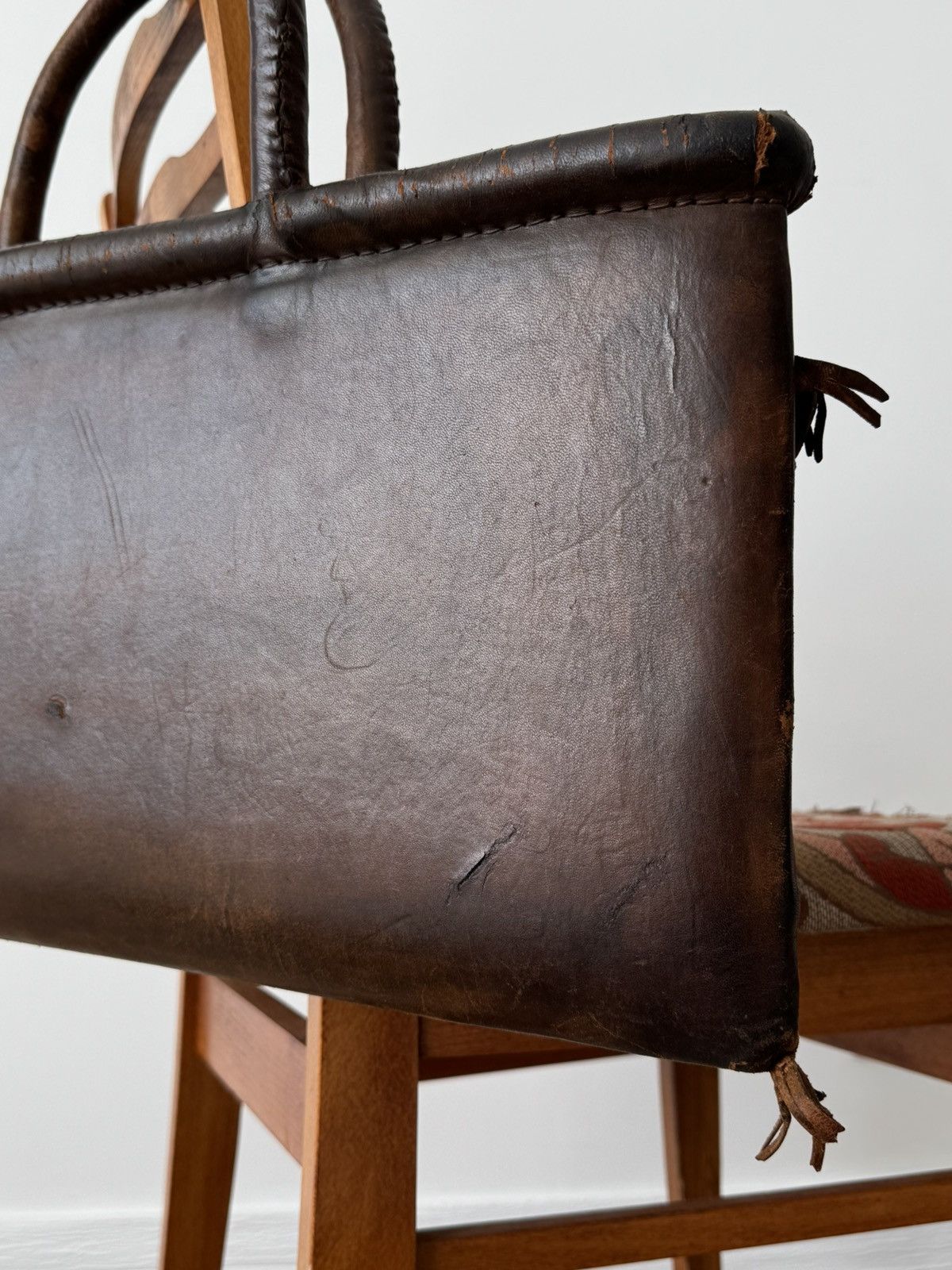 Japanese Brand Early 20th Century German Butcher Knife Leather Tote Bag Size ONE SIZE - 6 Thumbnail