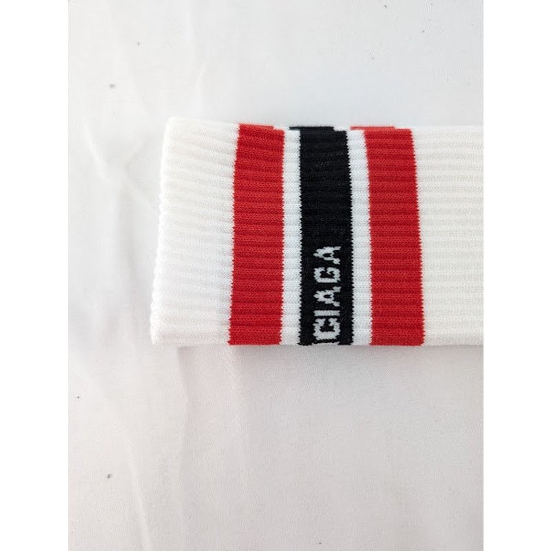 Balenciaga o1rshd1 Size: XL / Stripe Socks in White/Black/Red Size ONE SIZE - 3 Thumbnail