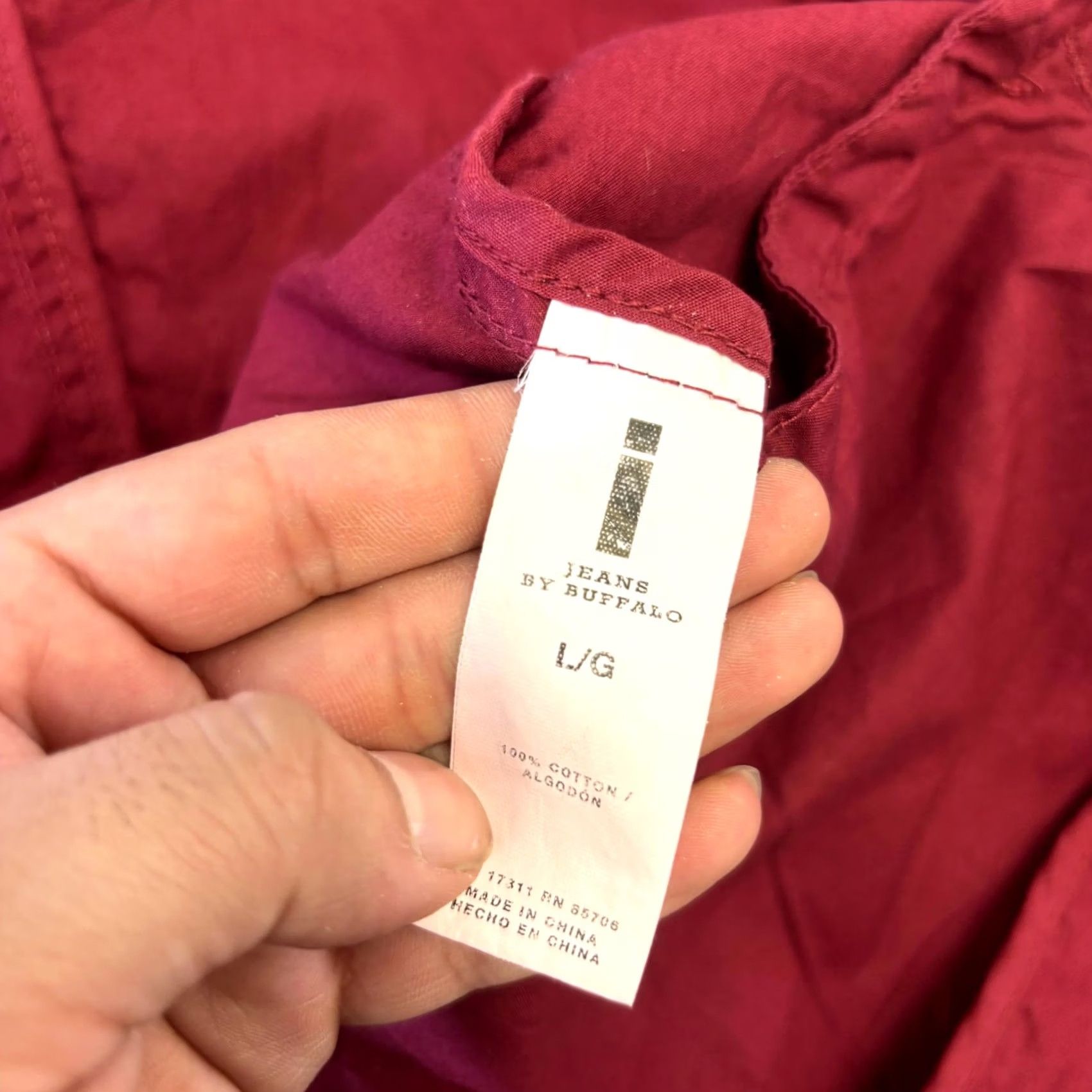 Vintage Buffalo Basic Jacket Women's L Red Cotton Front Pockets Full-Zip Casual Size 36" / US 14 / IT 50 - 7 Thumbnail