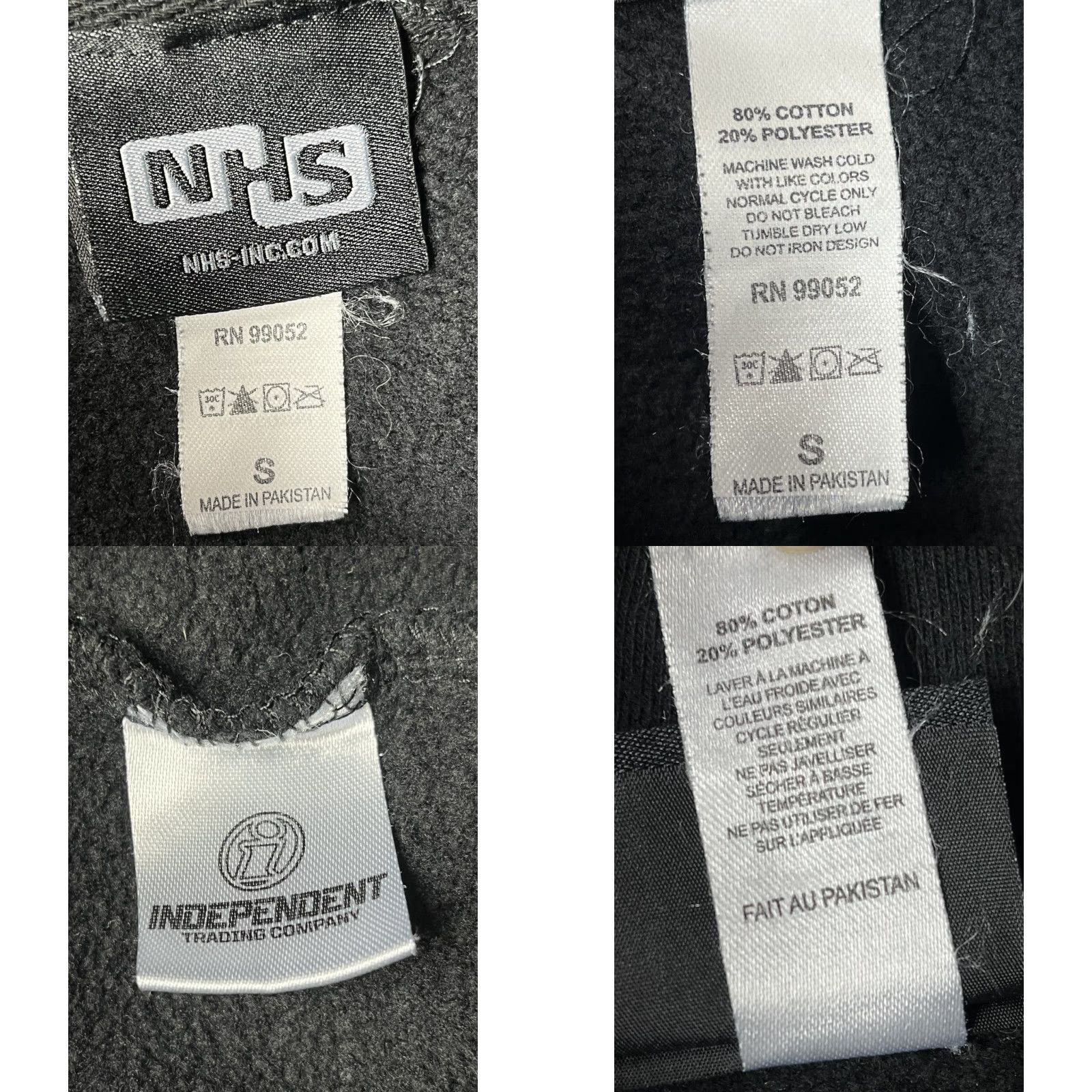 Vintage NHS Hoodie Skateboard Pullover Hooded Men Size S Black Knit Cotton Polyester Distressed Vtg OJ Wheels Faded Not Vintage Size US S / EU 44-46 / 1 - 8 Thumbnail