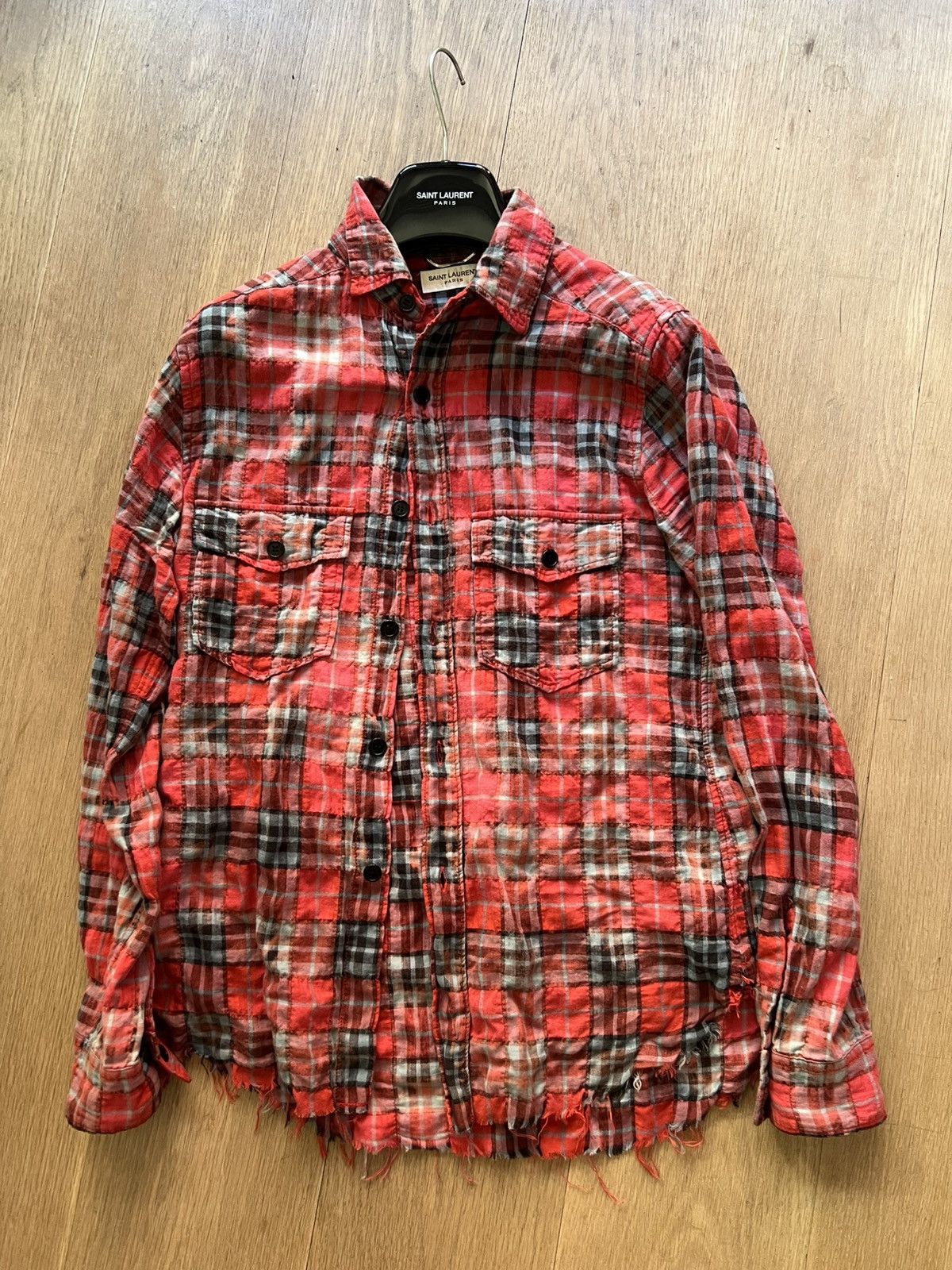 Saint Laurent Paris Bleached Flannel | Grailed