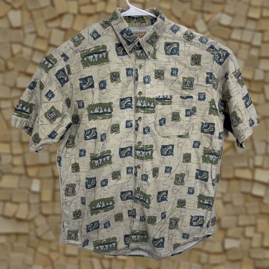 Vintage VINTAGE Woolrich Button-Down Shirt Mens XL Hiking Camp Pocket Cotton Camping Shirt Size US XL / EU 56 / 4 - 1 Thumbnail