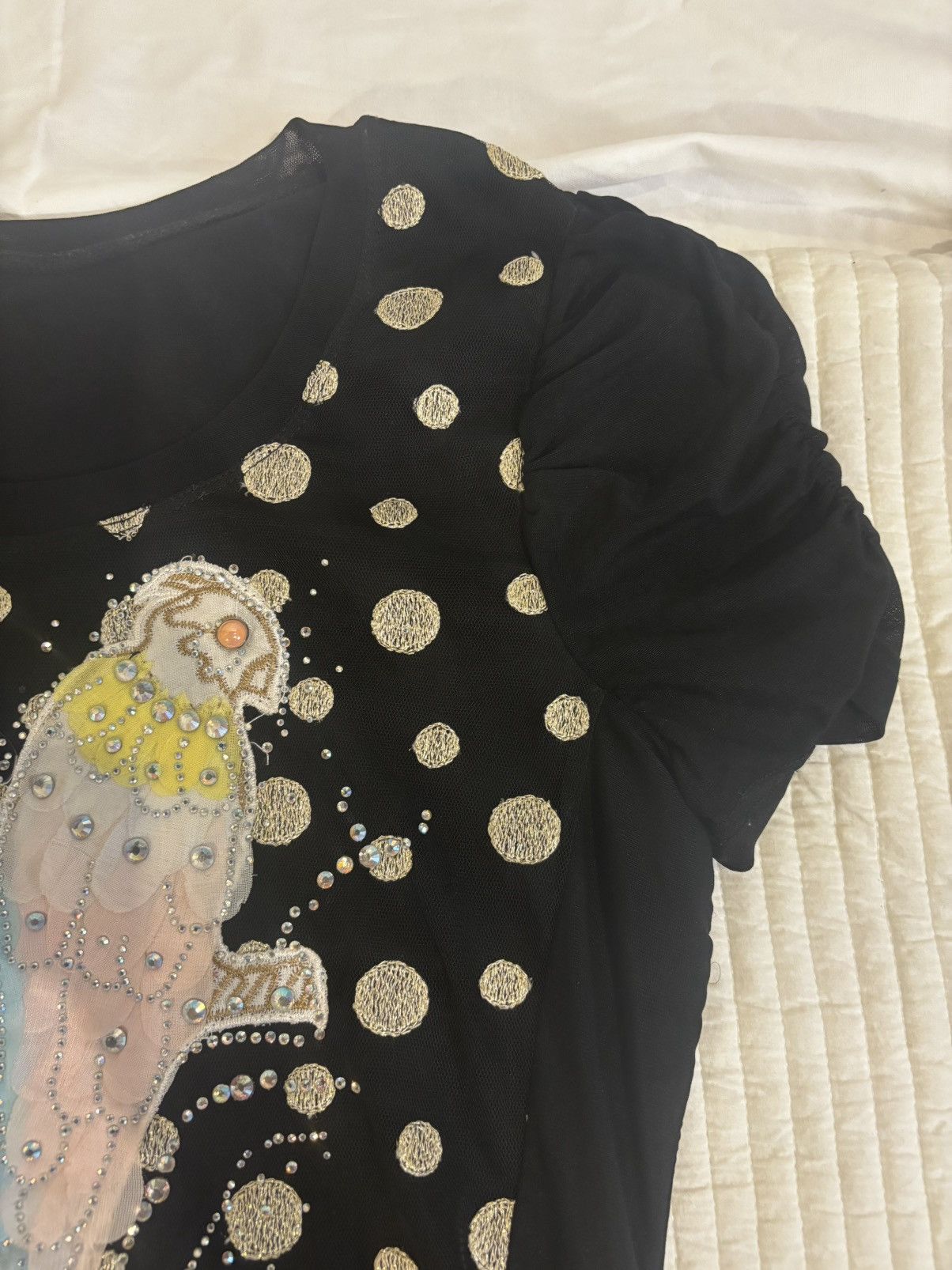 Other Black beaded Top.wt891 Size M / US 6-8 / IT 42-44 - 5 Thumbnail