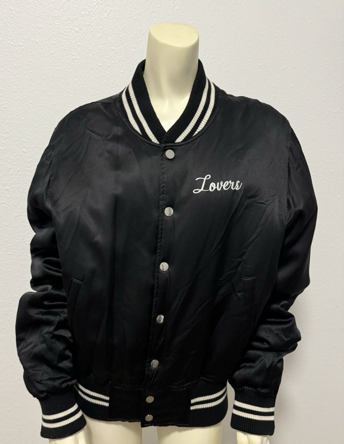 Amiri EUC Amiri Lovers Silk Striped Embroidered Bomber Jacket Size US XXL / EU 58 / 5 - 2 Thumbnail