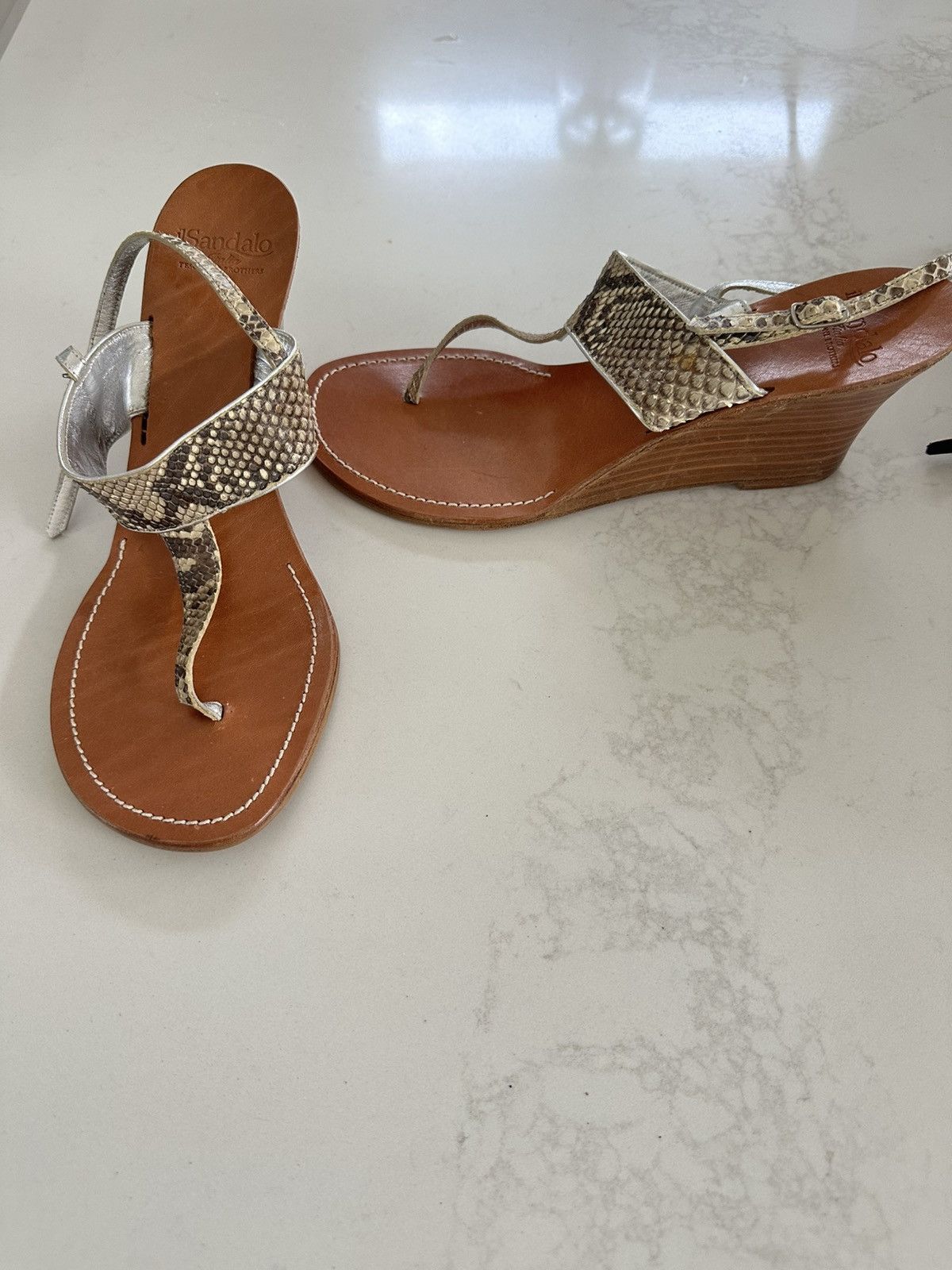 Other IL SANDALO WEDGE SNAKESKIN SANDALS SIZE 39 MADE IN ITALY Size US 9 / IT 39 - 1 Thumbnail