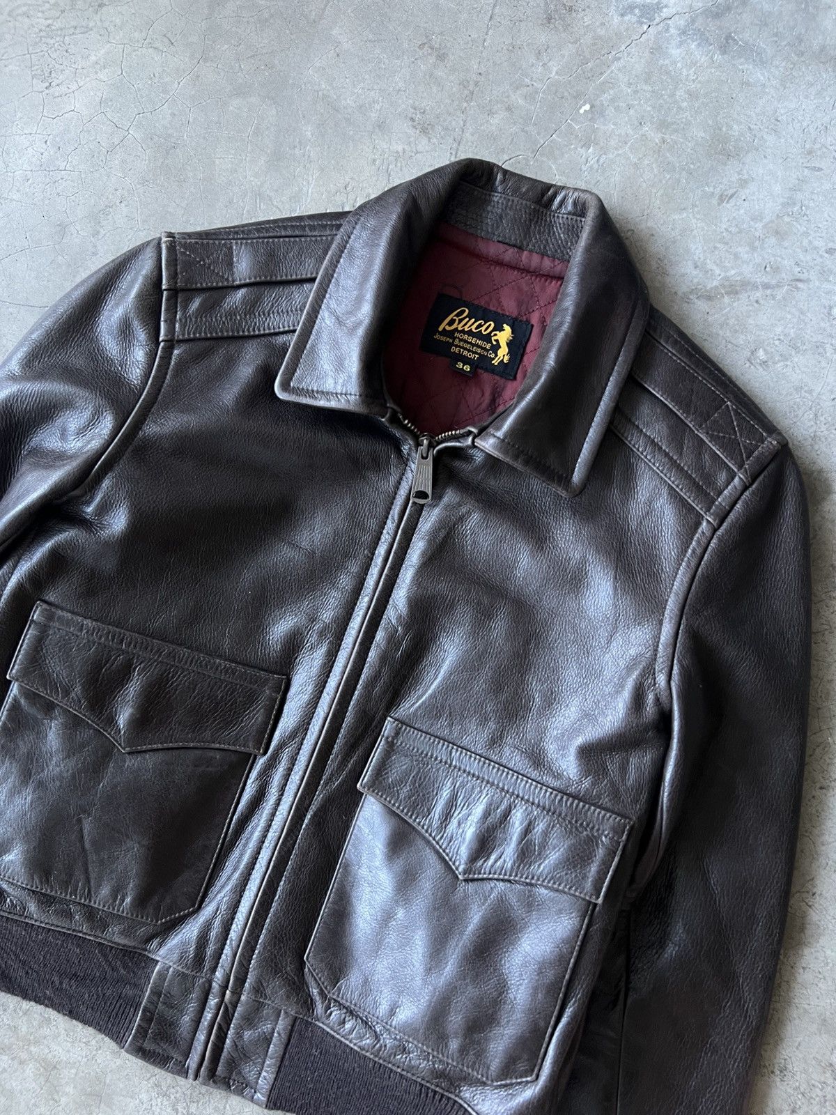 Buco Buco - The Real Mccoy’s Horsehide Leather A-2 Flight Jacket Size US S / EU 44-46 / 1 - 7 Thumbnail