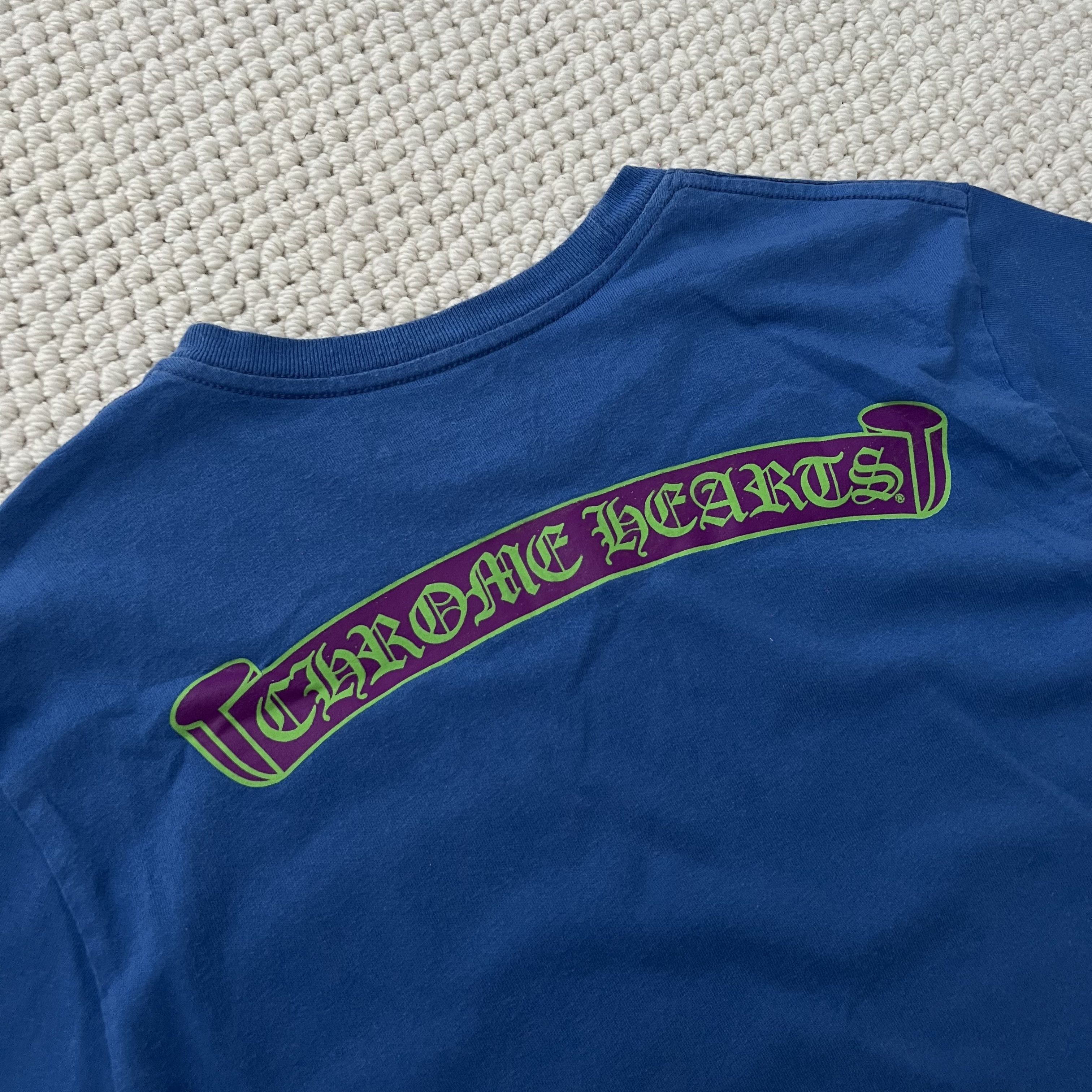 Chrome Hearts CHROME HEARTS 'SCROLL LOGO' TEE BLUE Size M / US 6-8 / IT 42-44 - 2 Thumbnail