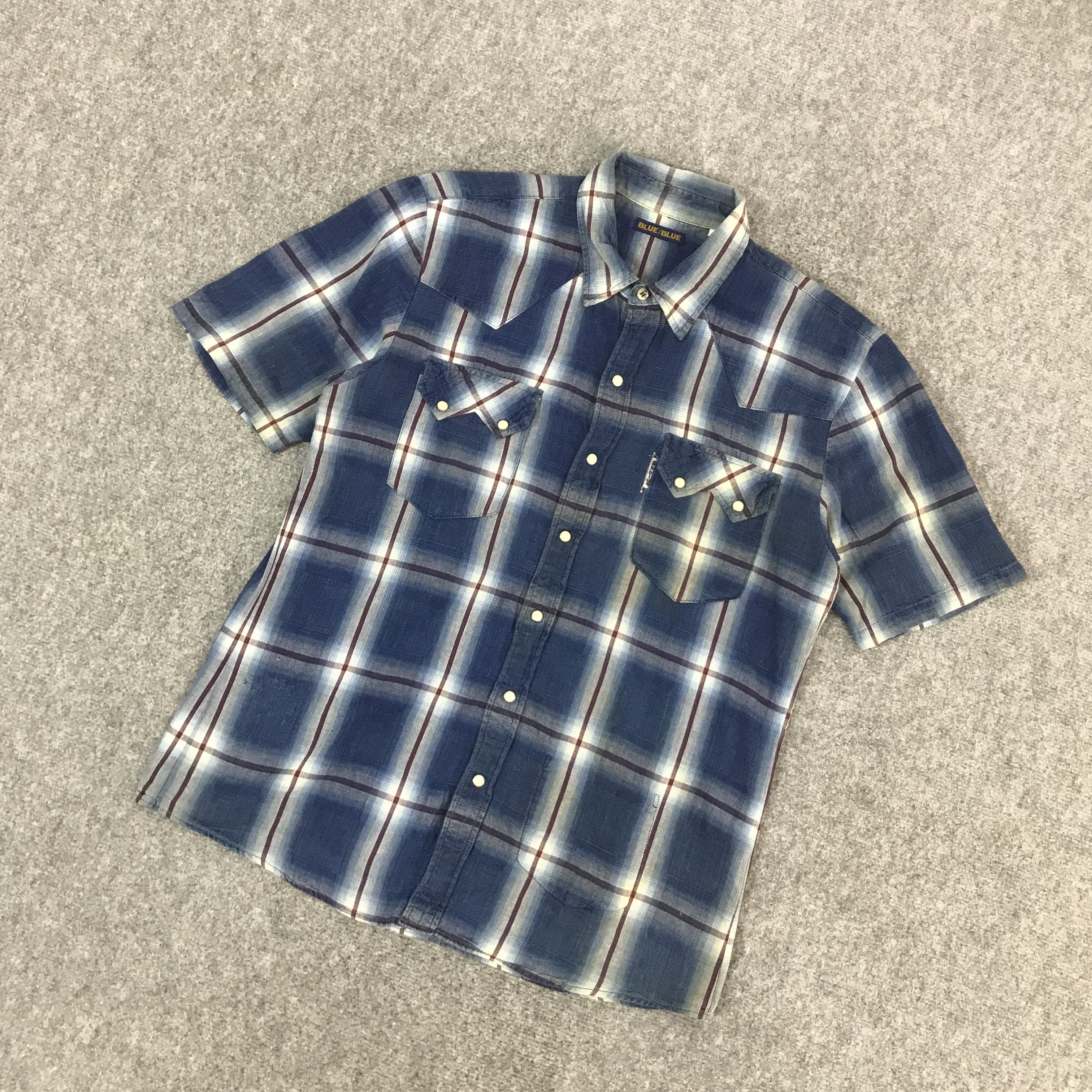 Blue Blue Japan × Japanese Brand BLUE BLUE JAPAN TARTAL DESIGN BUTTON UP SHIRTS Size US L / EU 52-54 / 3 - 5 Thumbnail