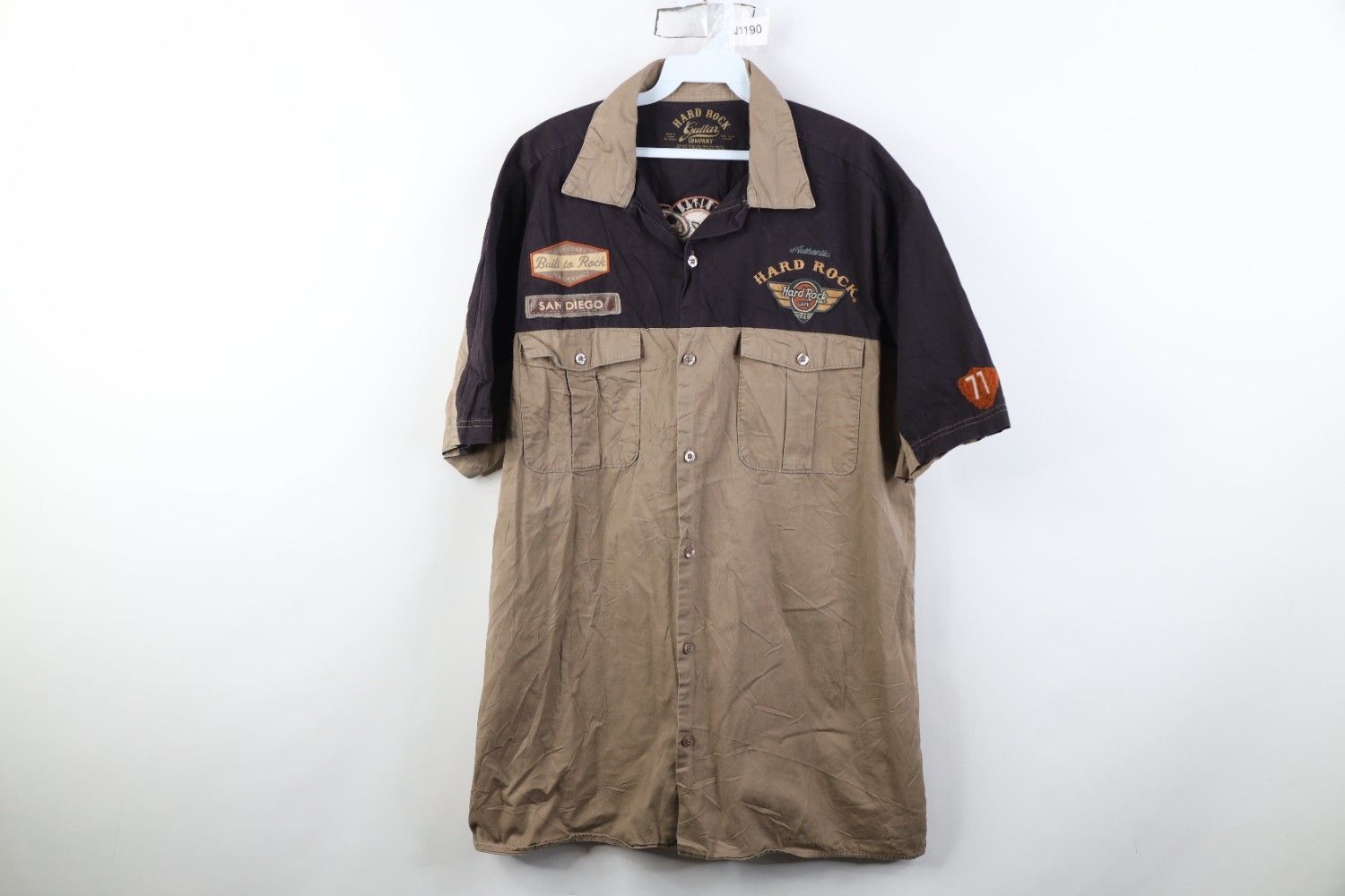 Hard Rock Cafe Vintage Y2K Hard Rock Cafe San Diego Button Shirt Brown Size US XXL / EU 58 / 5 - 1 Thumbnail
