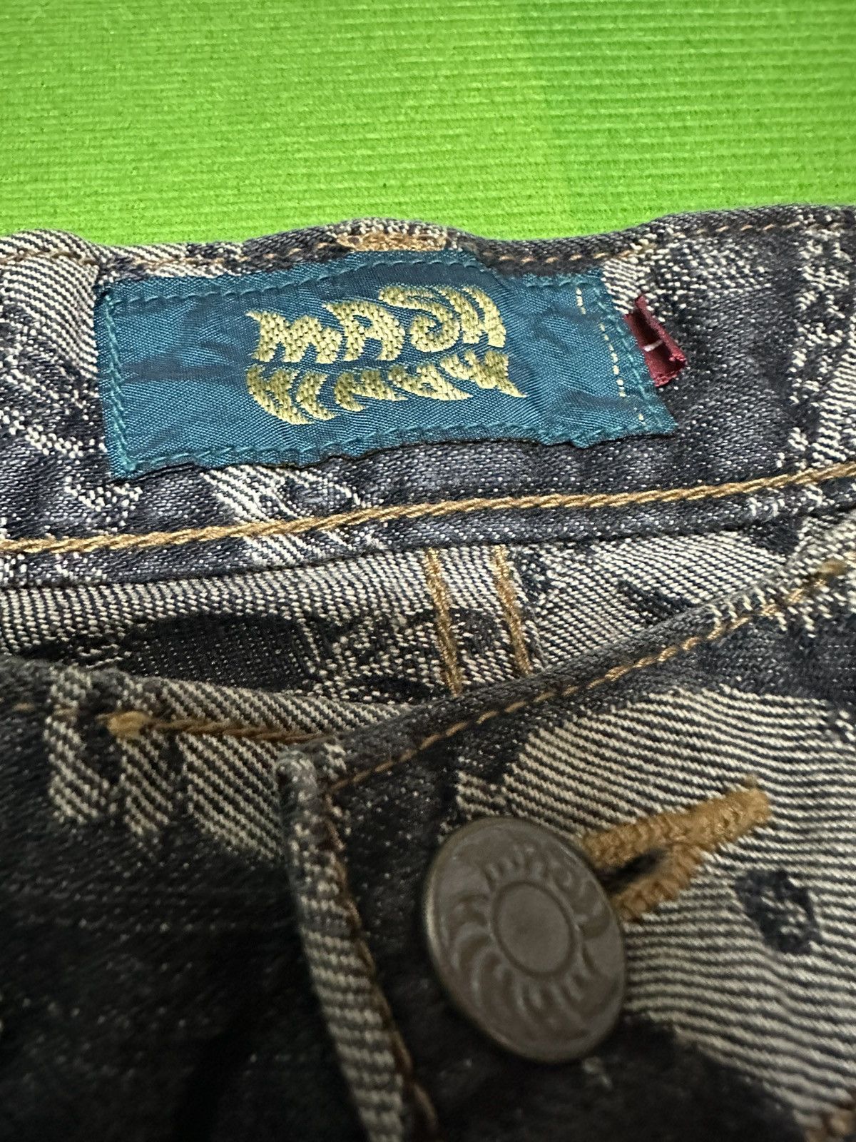 Japanese Brand Mash mania overprint Koi fish flair jeans Size US 32 / EU 48 - 3 Thumbnail