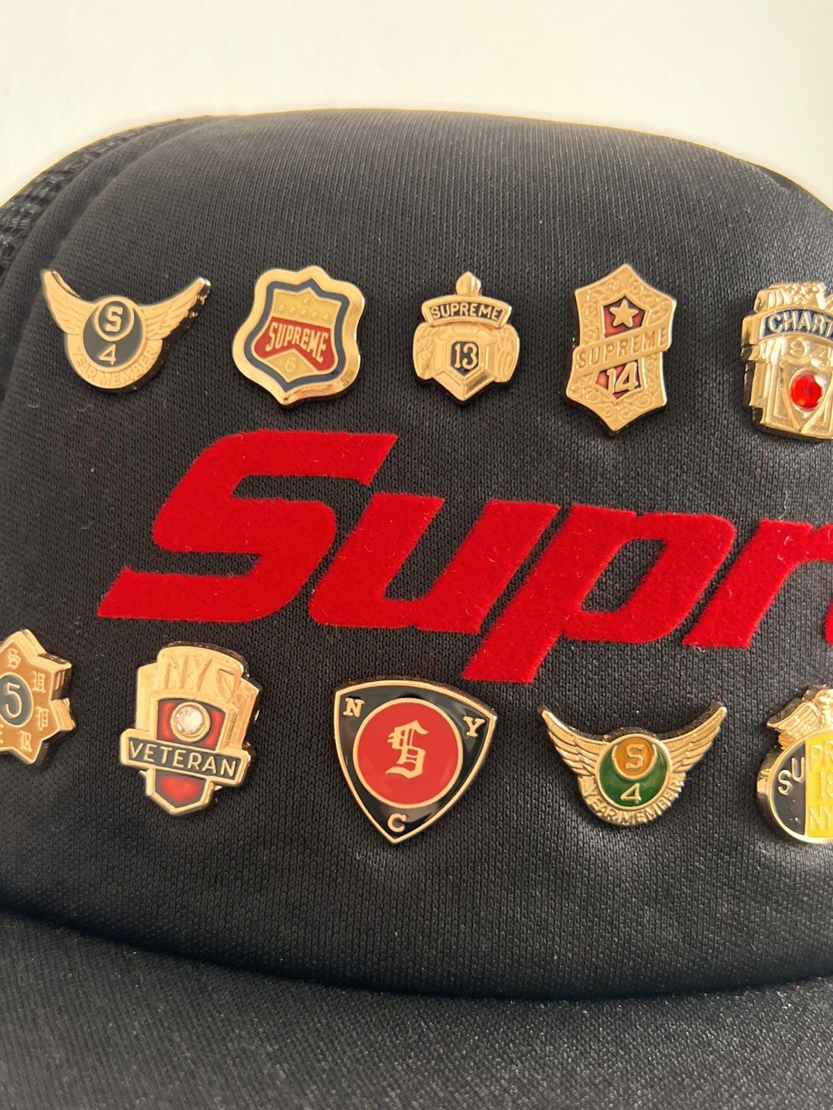 Supreme Supreme Pins Mesh Back 5 Panel Black cap hat snapback enamel Size ONE SIZE - 3 Thumbnail