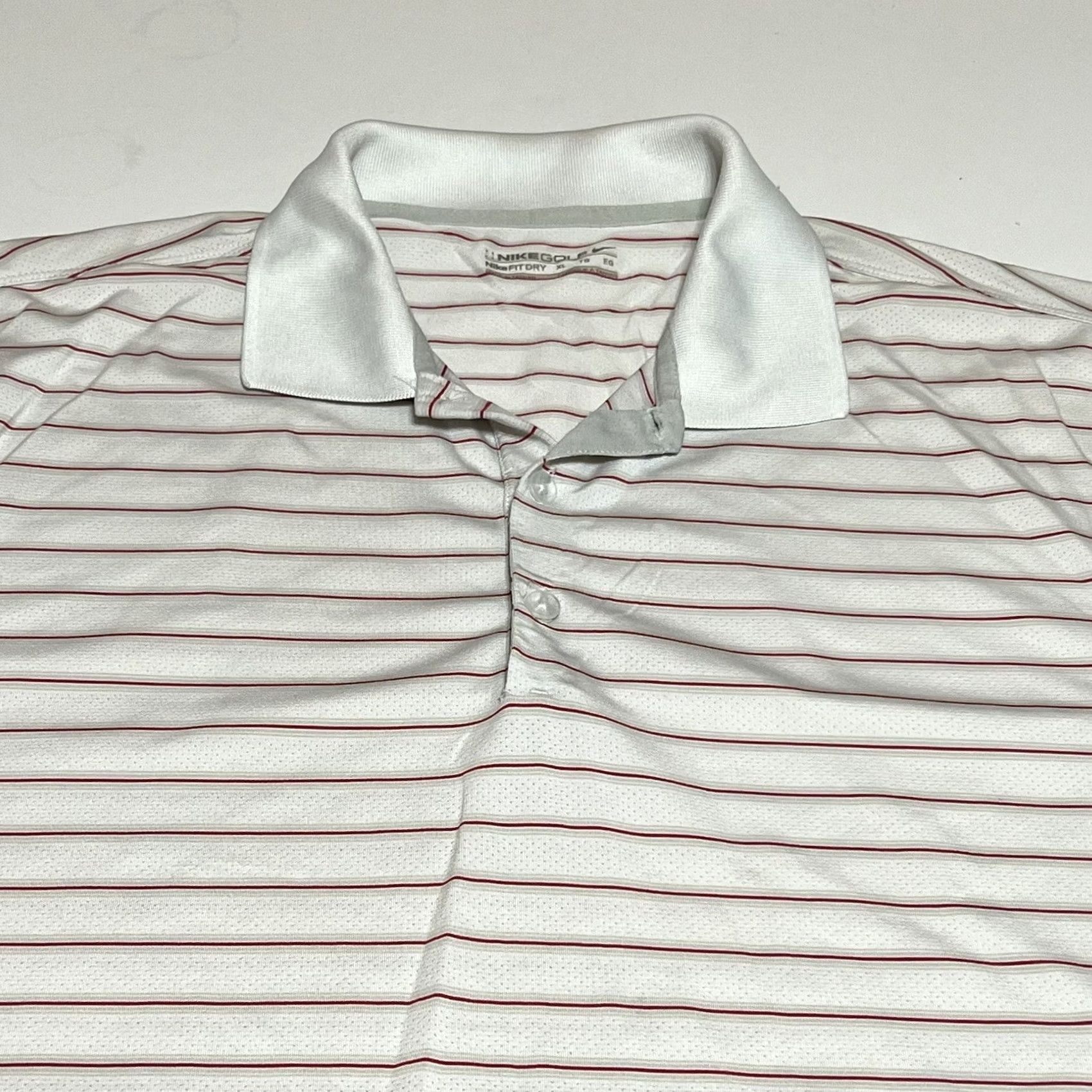 Nike Nike Golf Polo Shirt Men XL Striped Red White Dri-Fit Logo Casual Polo Shirt Golf Shirt, Mens XL, Multicolor Size US XL / EU 56 / 4 - 2 Thumbnail