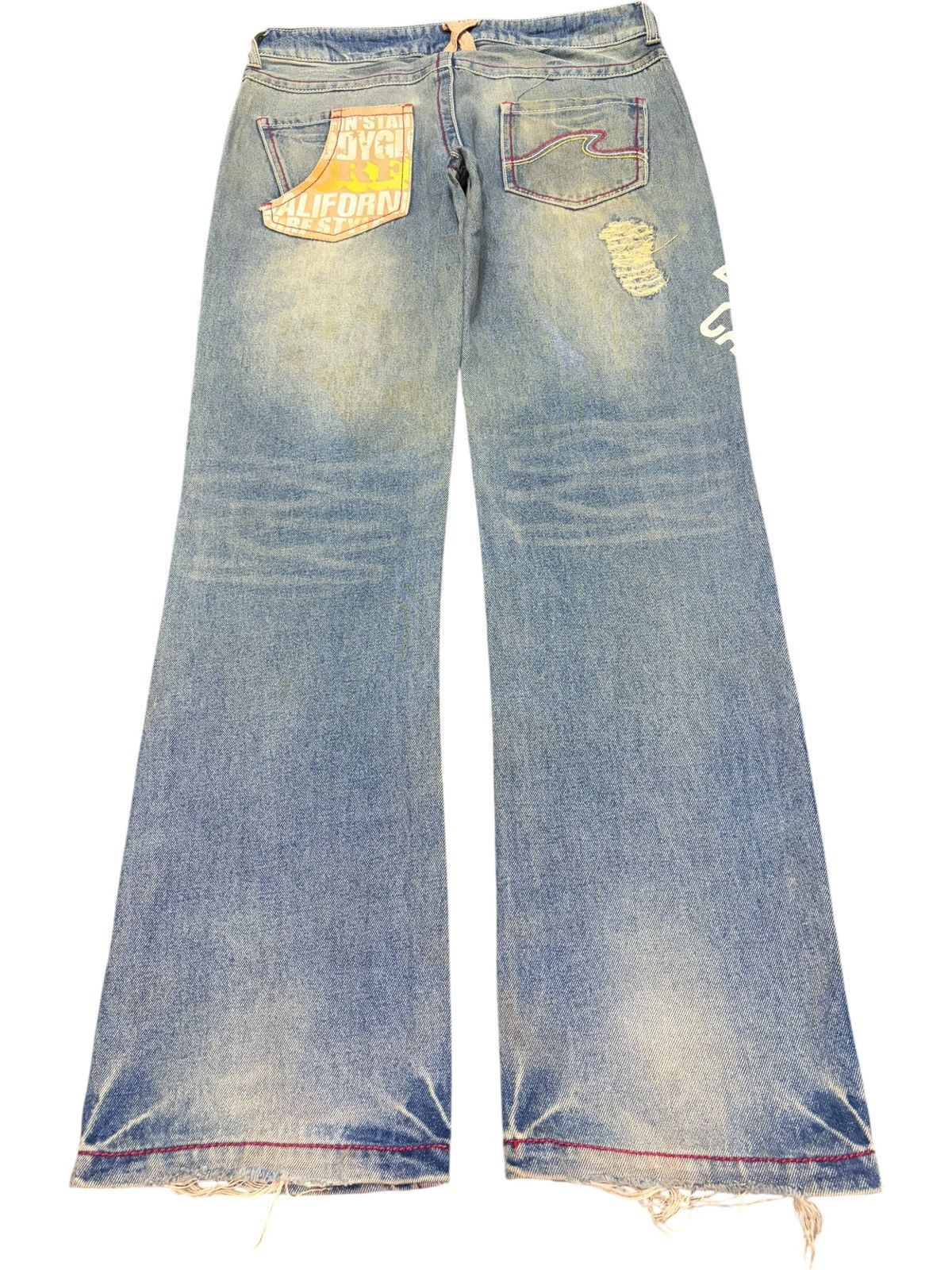 Body Glove Vintage Body Glove Funk Style Distressed Flare Jeans Size US 32 / EU 48 - 2 Thumbnail