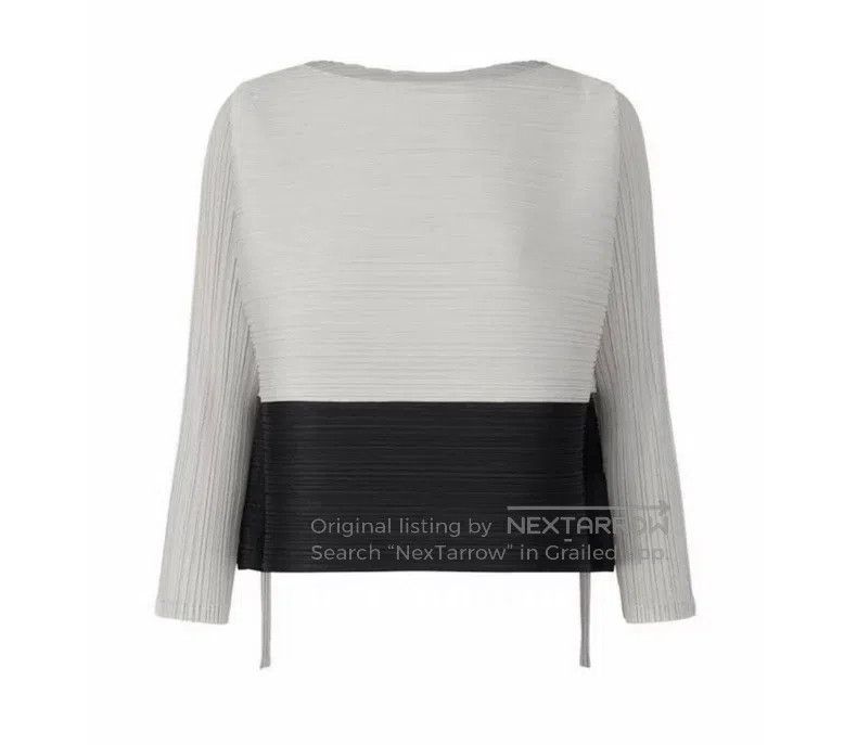 Issey Miyake Issey Miyake Drawstring Striped Color-Block Top Size L / US 10 / IT 46 - 1 Thumbnail