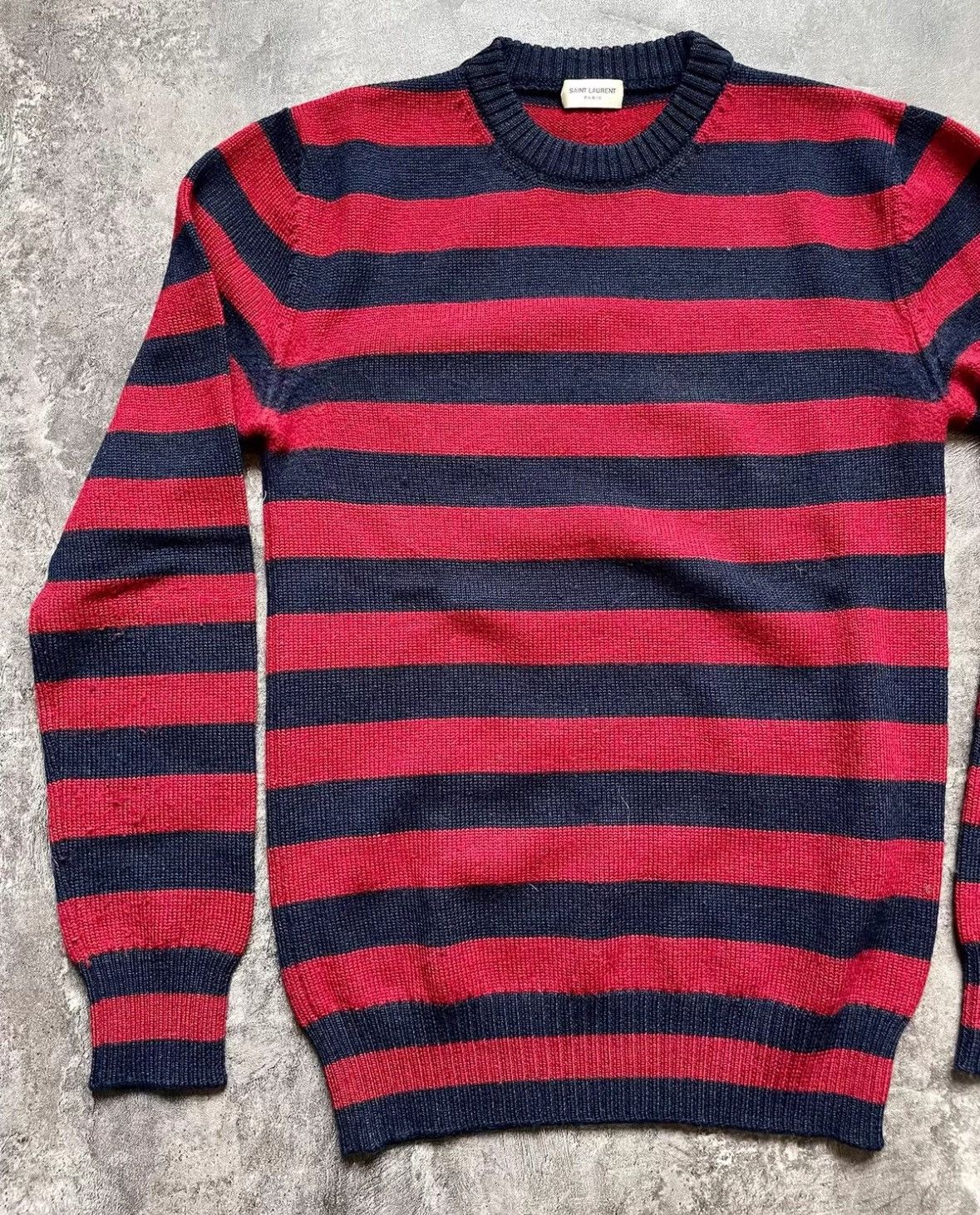 Saint Laurent Paris Saint Laurent Paris Striped Crewneck Size US S / EU 44-46 / 1 - 3 Thumbnail