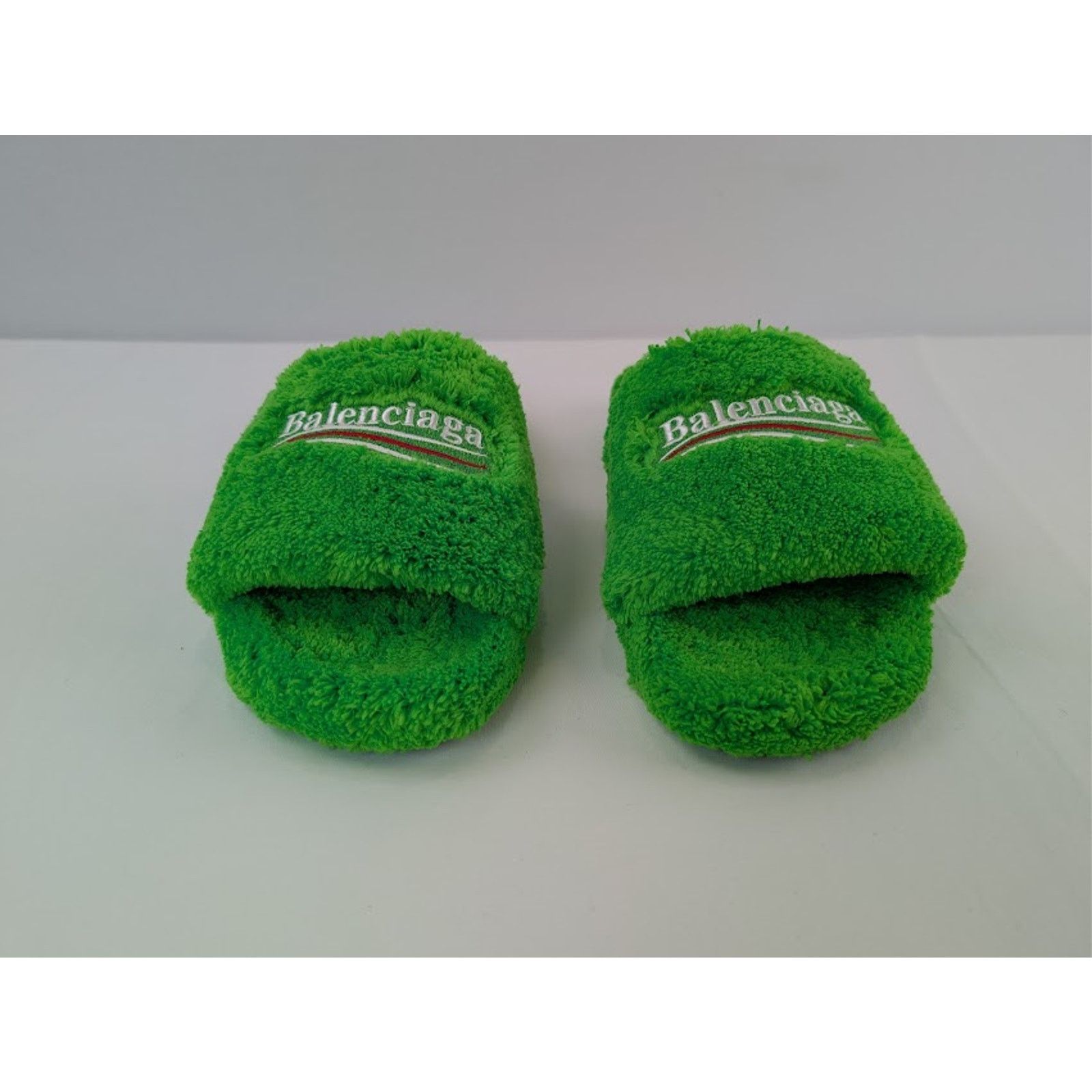 Balenciaga o1rshd1 Q:2 / Furry Political Campaign Slide Sandal in Apple Size US 11 / EU 44 - 11 Thumbnail