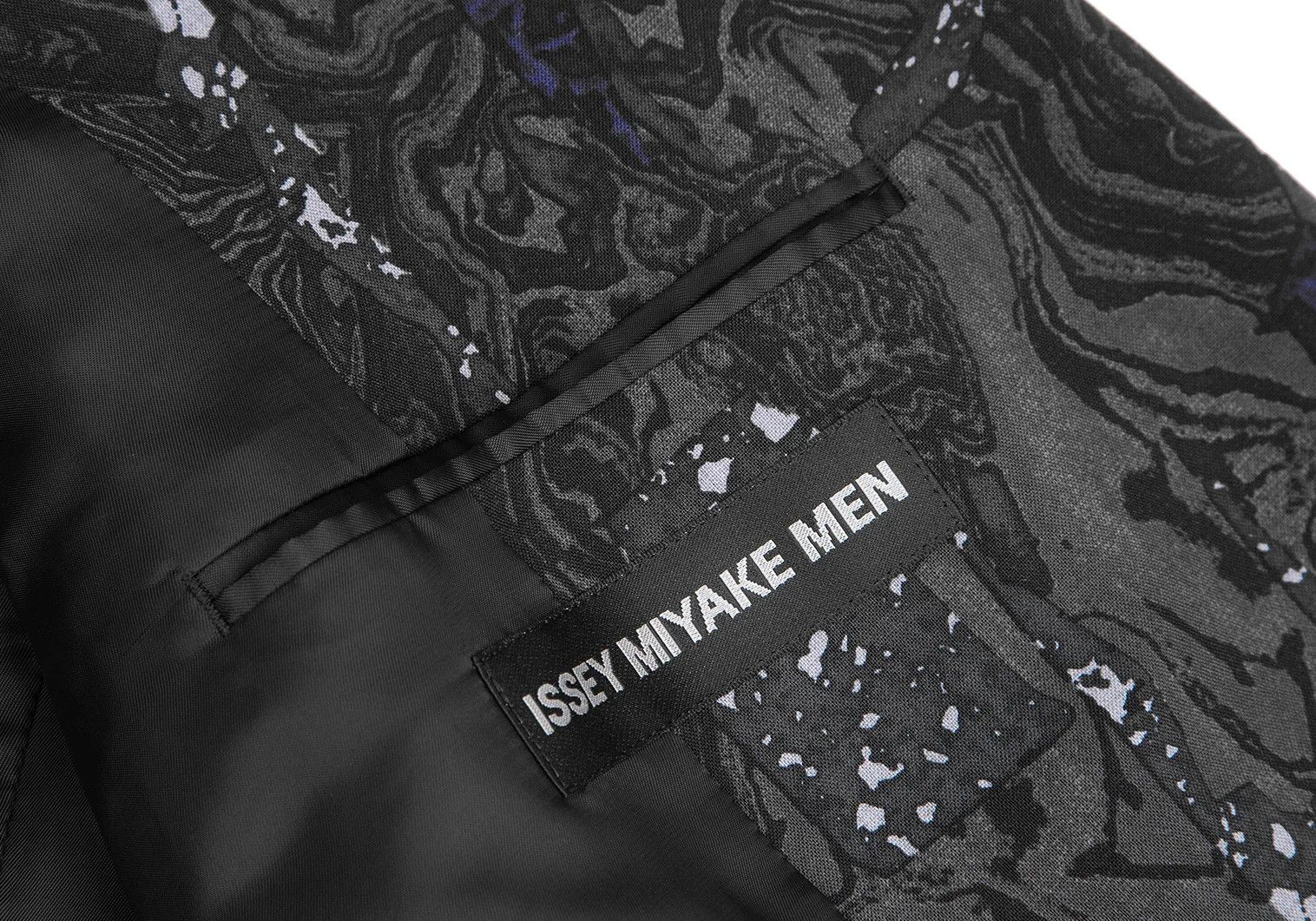Issey Miyake Wool Marble Print Jacket in Black and Gray Size US XL / EU 56 / 4 - 8 Thumbnail