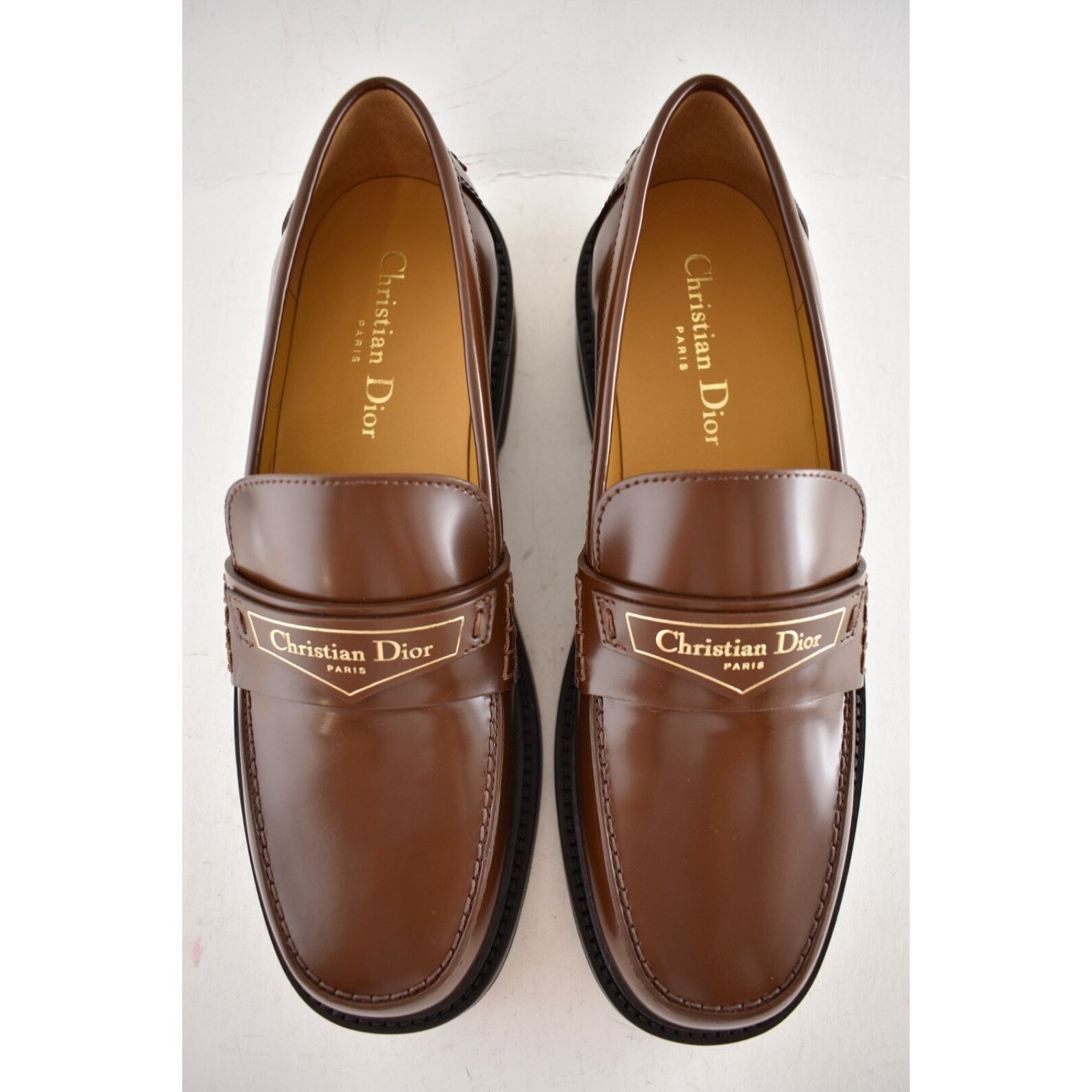 Dior Dior Boy Amber Brown Brushed Calfskin Leather Gold Logo Size US 9 / IT 39 - 8 Thumbnail