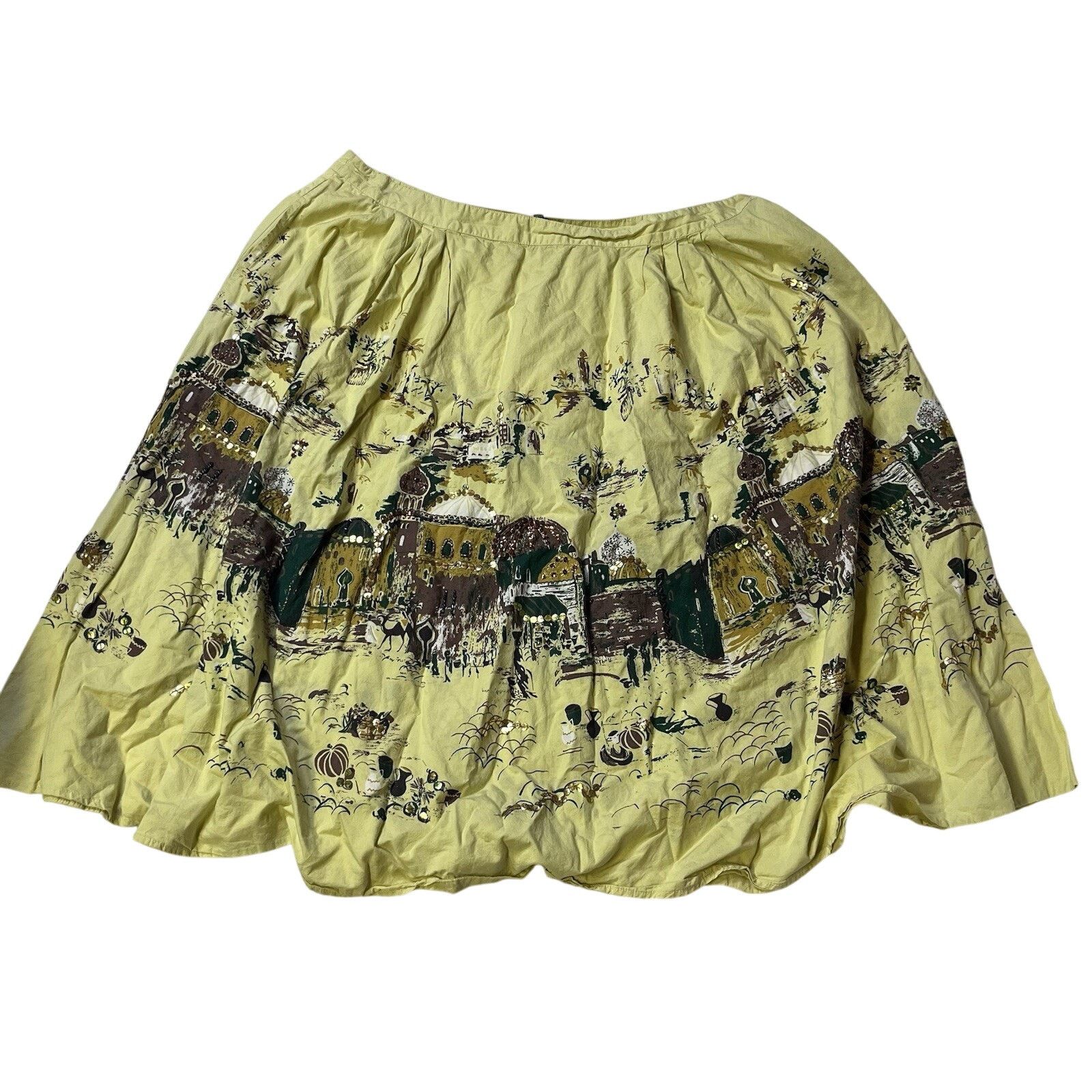 Other Ashley B Bernardo A-Line Skirt Pleated Yellow Sequin 14w Size 36" / US 14 / IT 50 - 1 Thumbnail