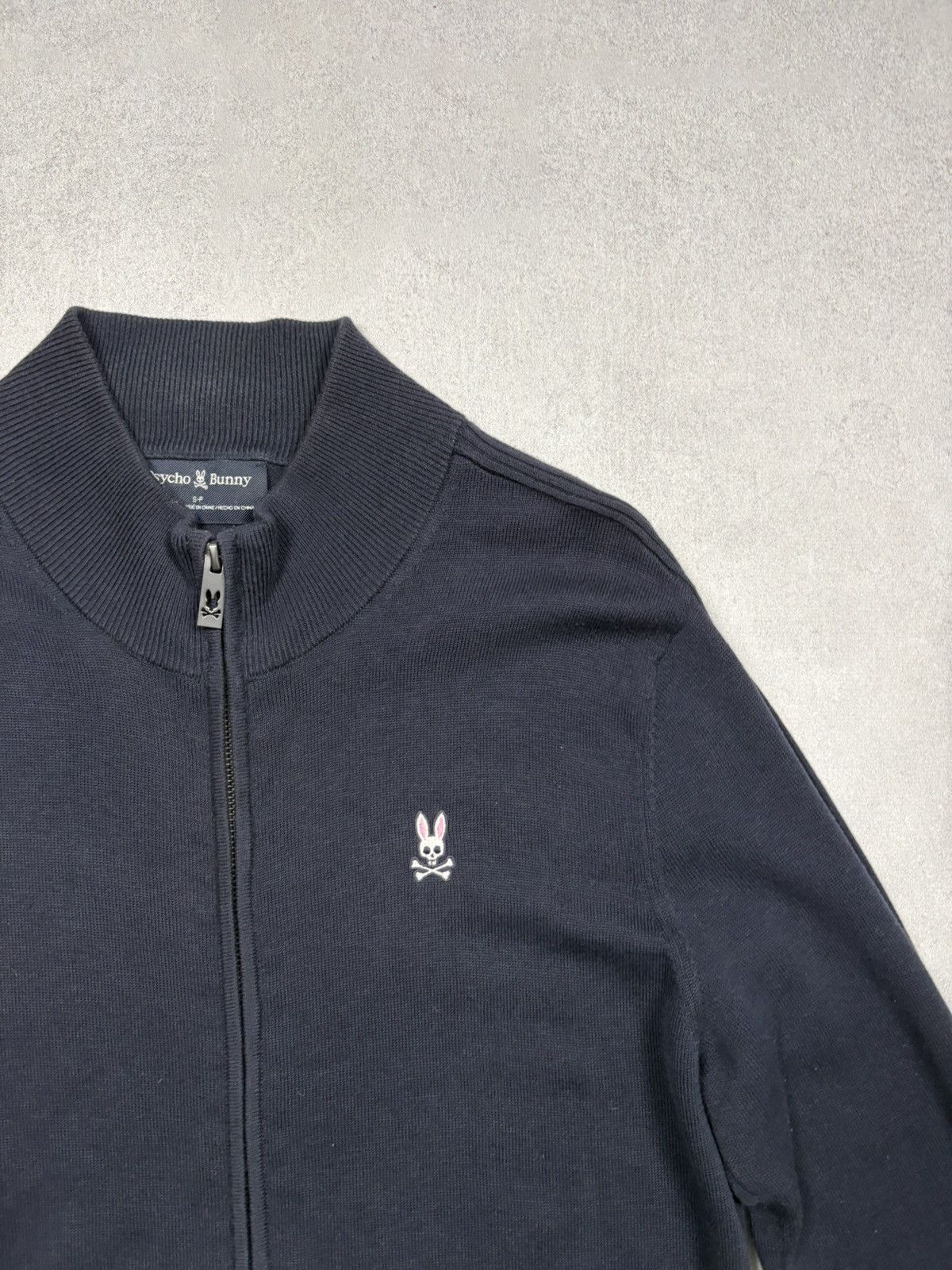 Psycho Bunny Psycho Bunny Navy Zip Up Merino Wool Cotton Knit Jacket M-L Size US L / EU 52-54 / 3 - 2 Thumbnail