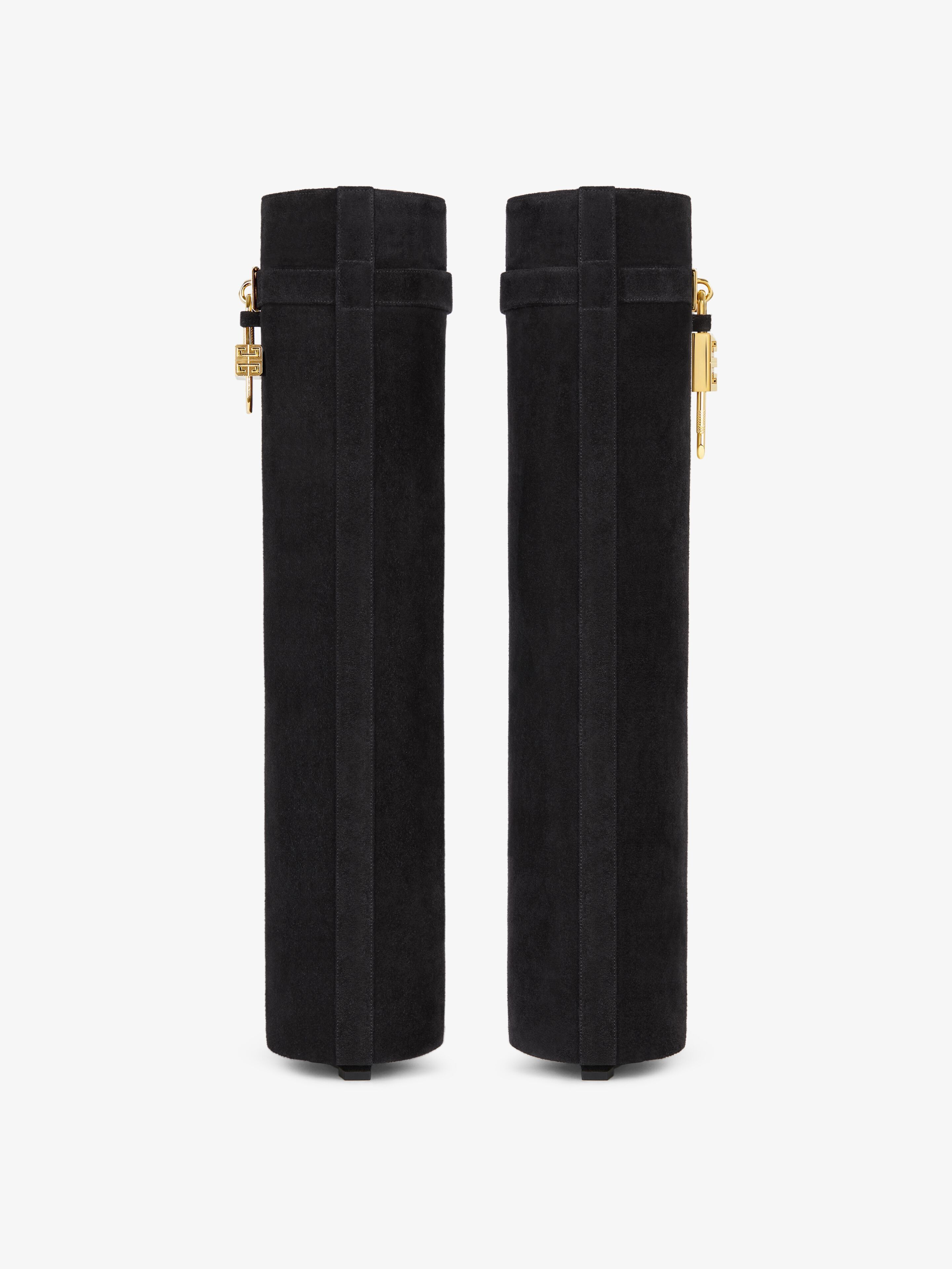 Givenchy o1srvl11e0525 Shark Lock Boots In Suede in Black Size US 11 / IT 41 - 7 Thumbnail