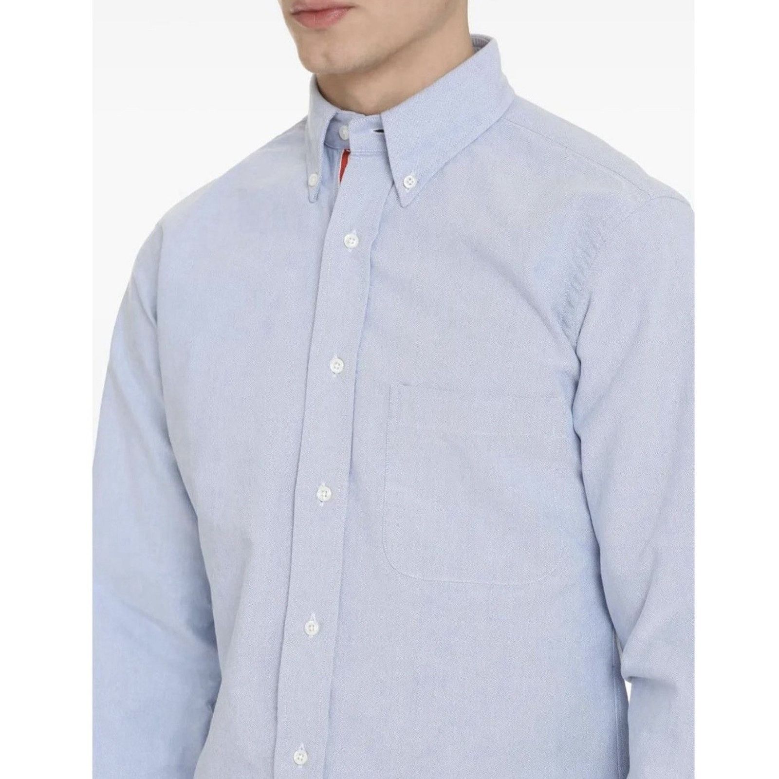 Thom Browne NWT Thom Browne Blue Oxford RWB Grosgrain Placket Shirt TB1 Size US S / EU 44-46 / 1 - 2 Thumbnail