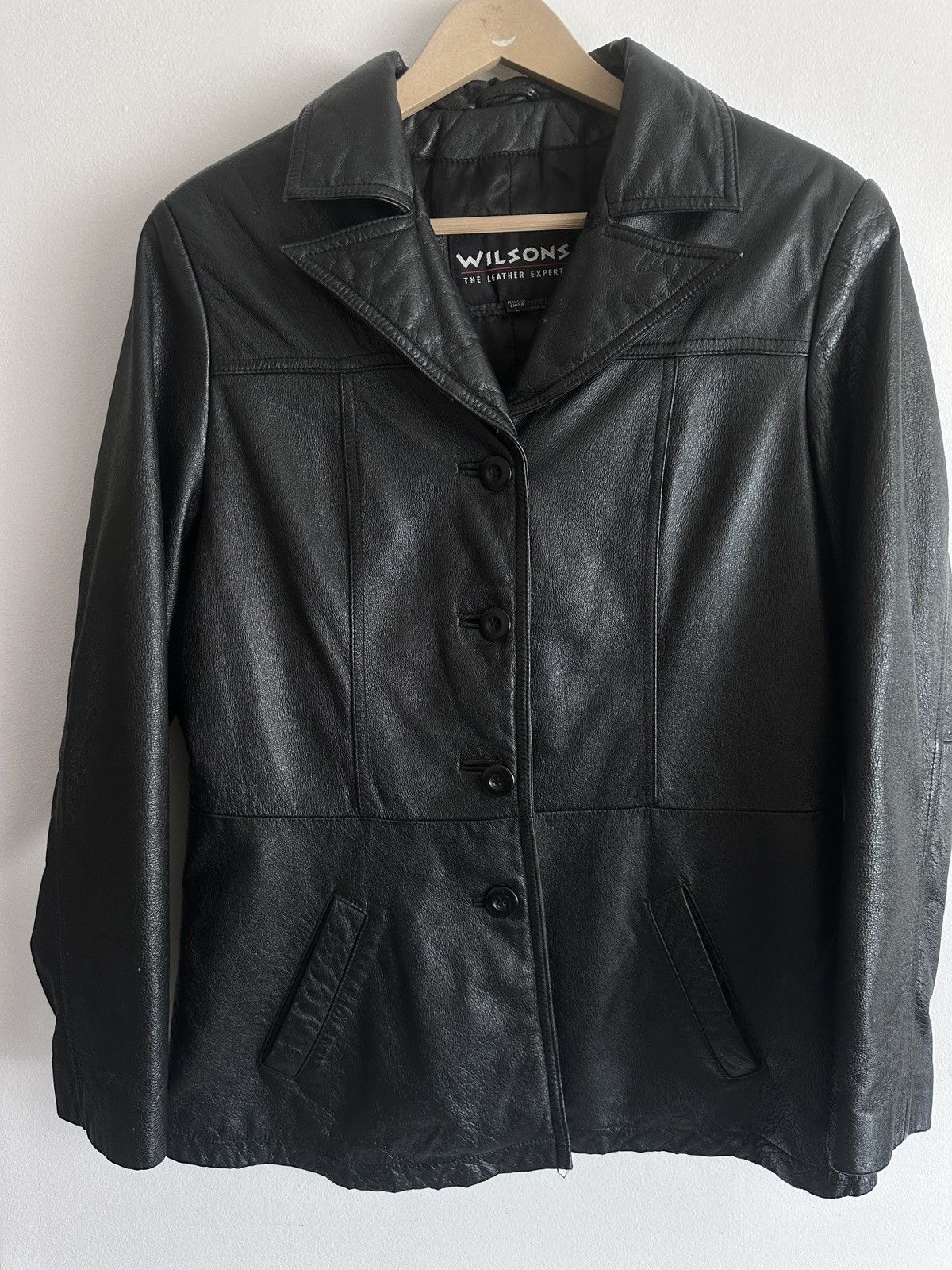 Vintage × Wilsons Leather Black Wilsons Leather Blazer Size L / US 10 / IT 46 - 3 Thumbnail