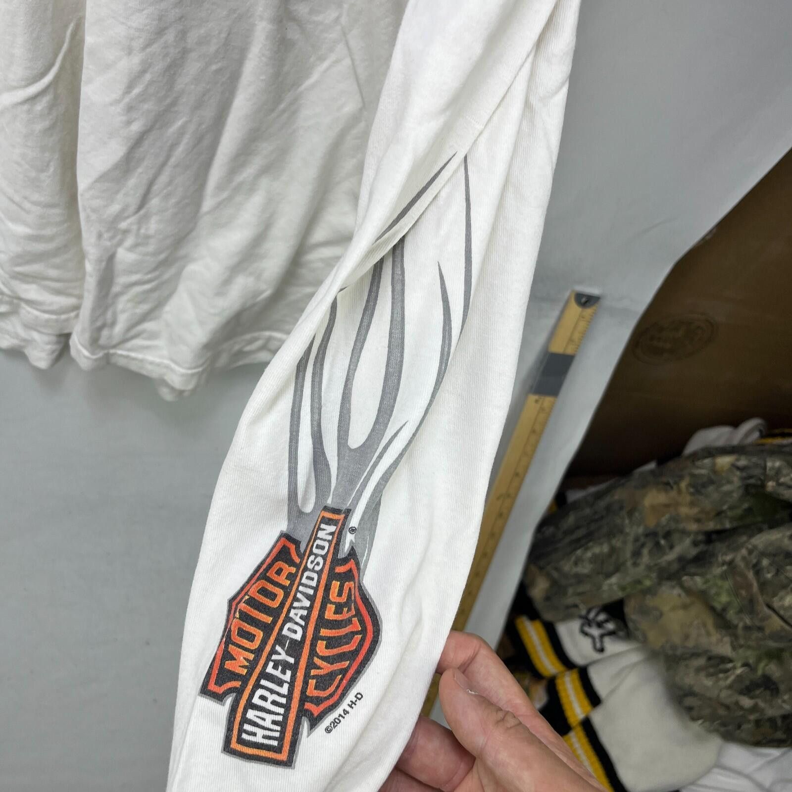 Harley Davidson Vintage Harley Davidson Flames Long Sleeve White T Shirt 2XL Size US XXL / EU 58 / 5 - 4 Thumbnail