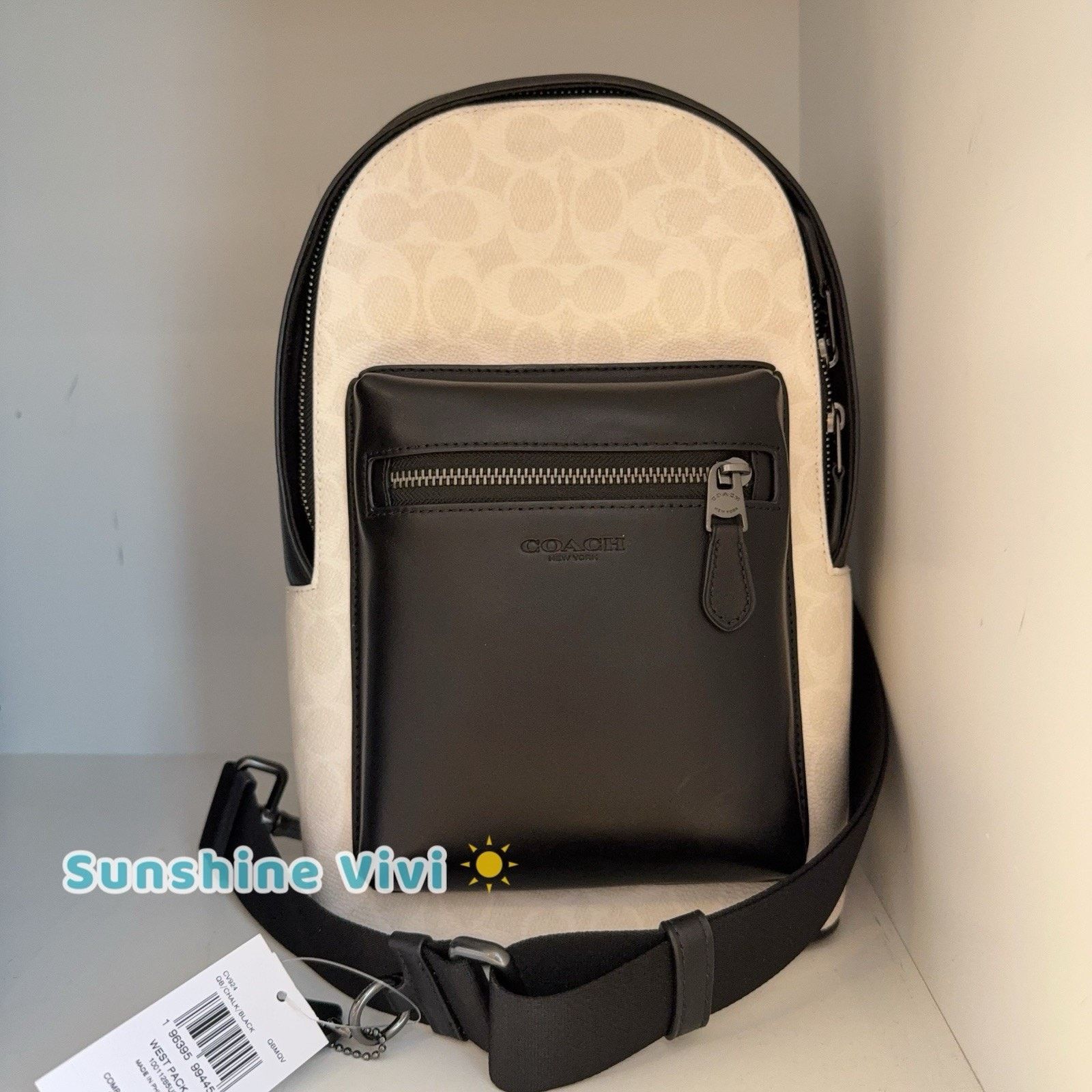 Coach NWT Coach Men's West Pack Canvas CV924 CHALK/BLACK Size ONE SIZE - 8 Thumbnail