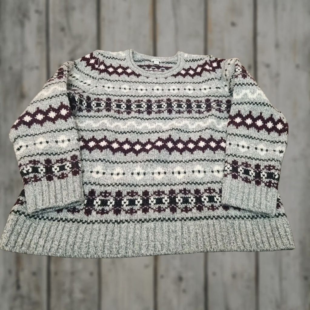 Vintage VINTAGE Woolrich Sweater Womens XL Gray Wool Knit Jumper Crew Neck Geometric Pattern Holiday Classic Outdoor Size XL / US 12-14 / IT 48-50 - 1 Thumbnail