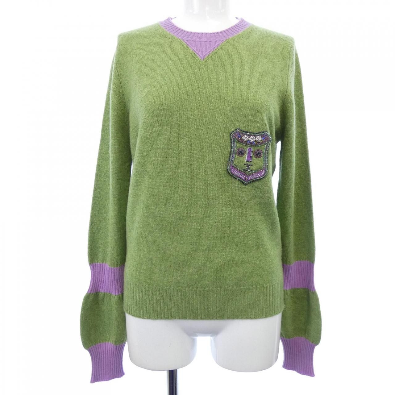 Chanel Chanel Chanel Cashmere Knit Textile Tops P31852K00570 07A DUTY FREE for USA Size ONE SIZE - 1 Thumbnail