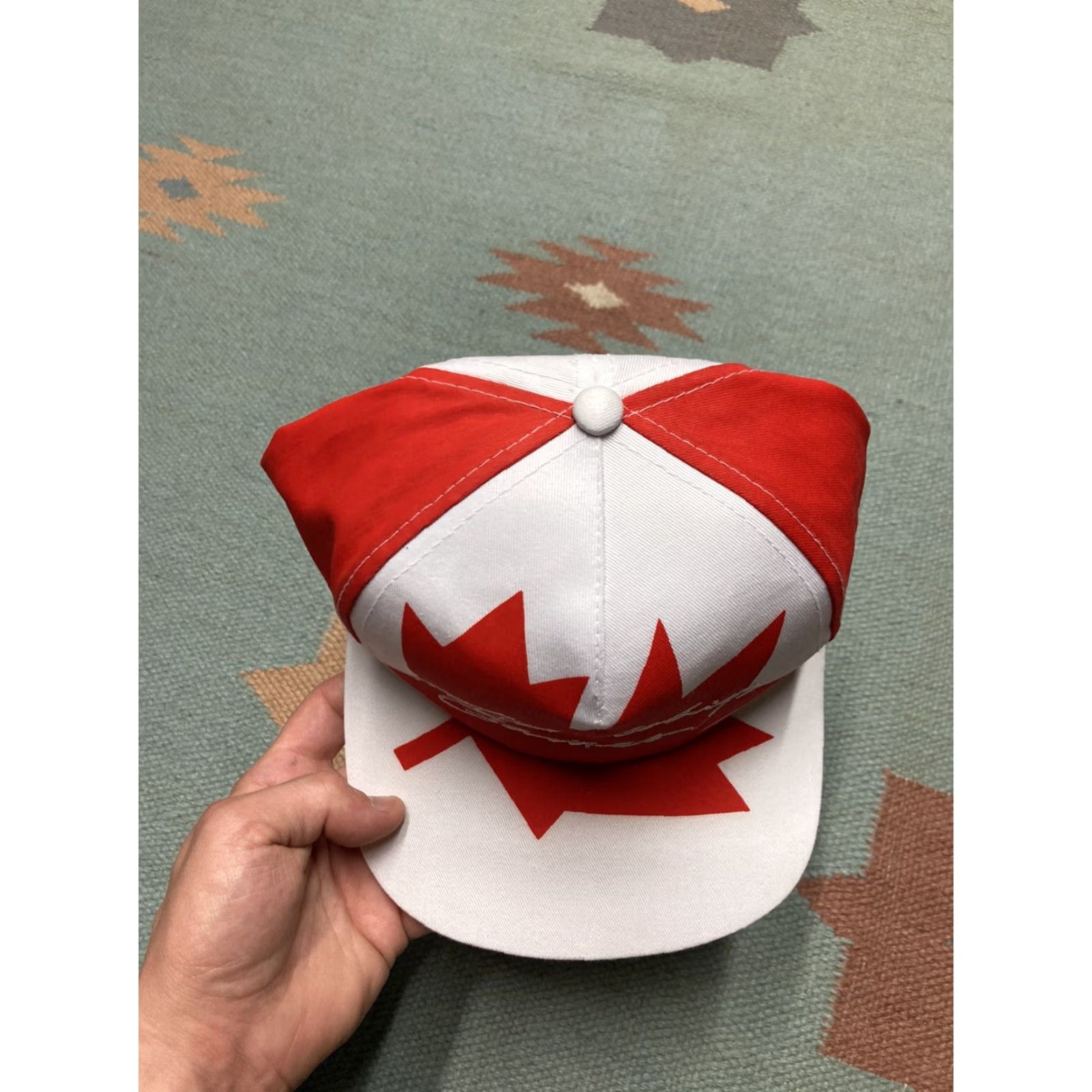 Vintage VINTAGE AJM Snapback Hat Big Logo Maple Leaf Canada Olympics 80s Red Adjustable Men Size ONE SIZE - 3 Thumbnail