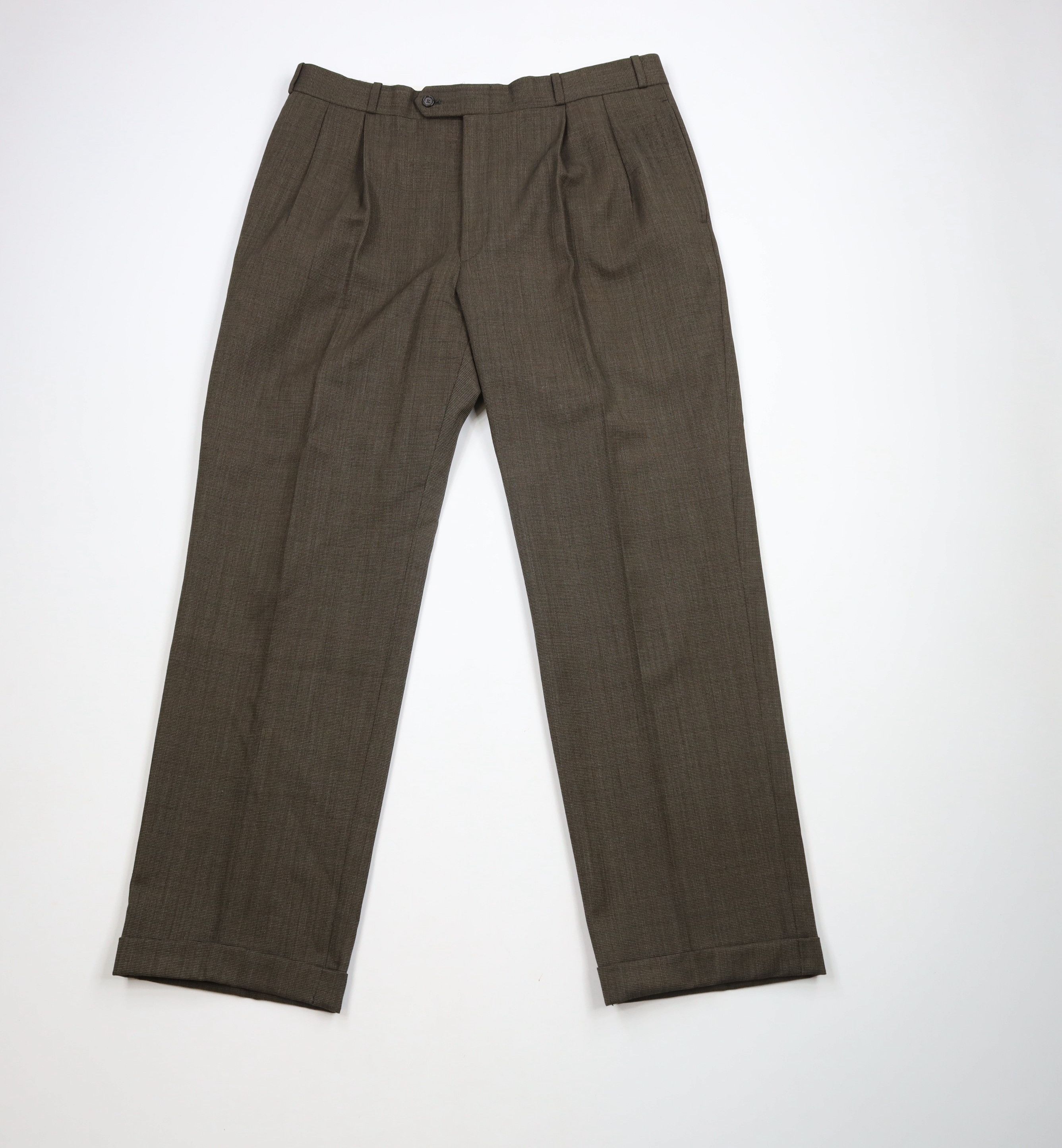 Vintage Vintage 90s Streetwear Cuffed Wide Leg Chino Pants Brown Size US 38 / EU 54 - 1 Thumbnail