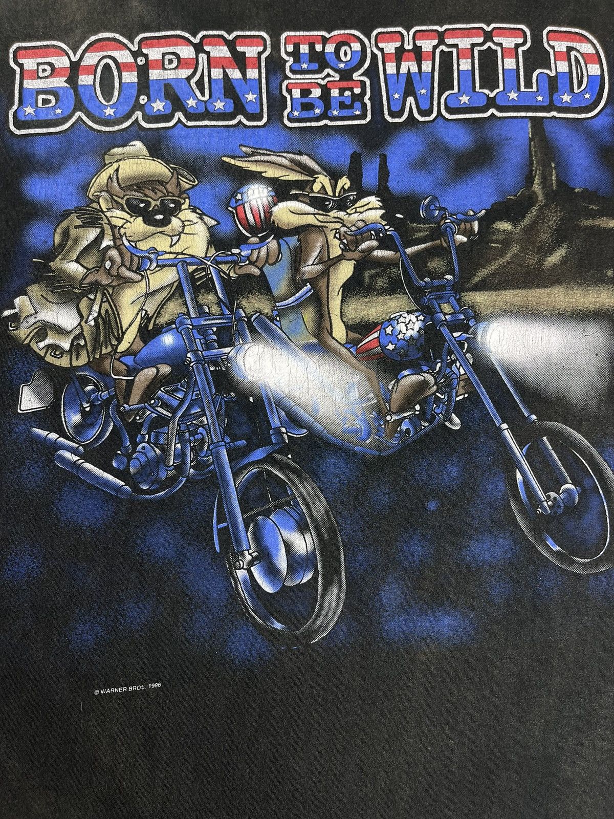 Warner Bros Vintage 1996 Warner Bros Born To Be Wild T-Shirt Size XL Size US XL / EU 56 / 4 - 7 Thumbnail
