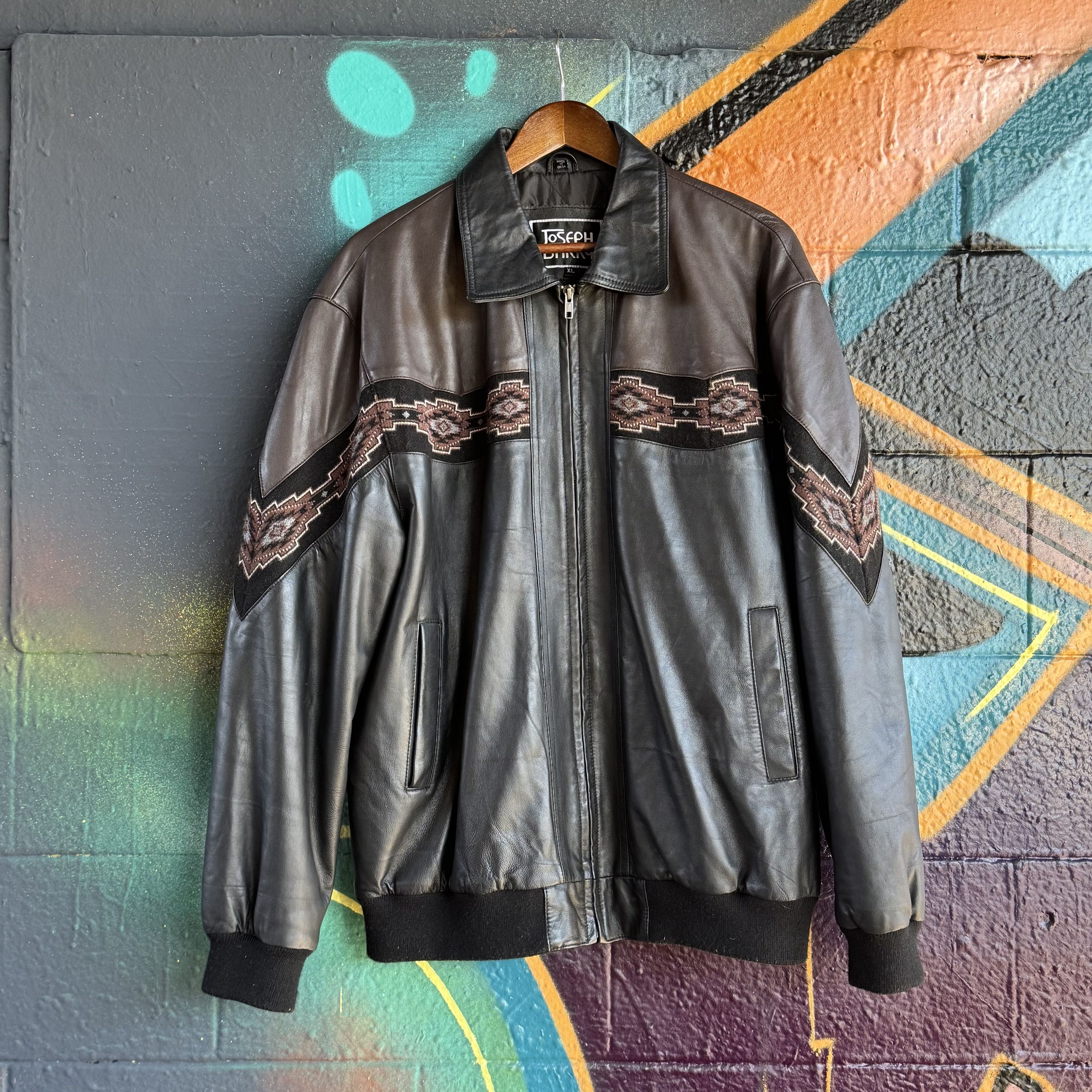 Other Vintage Aztec Leather Jacket Size US XL / EU 56 / 4 - 3 Thumbnail