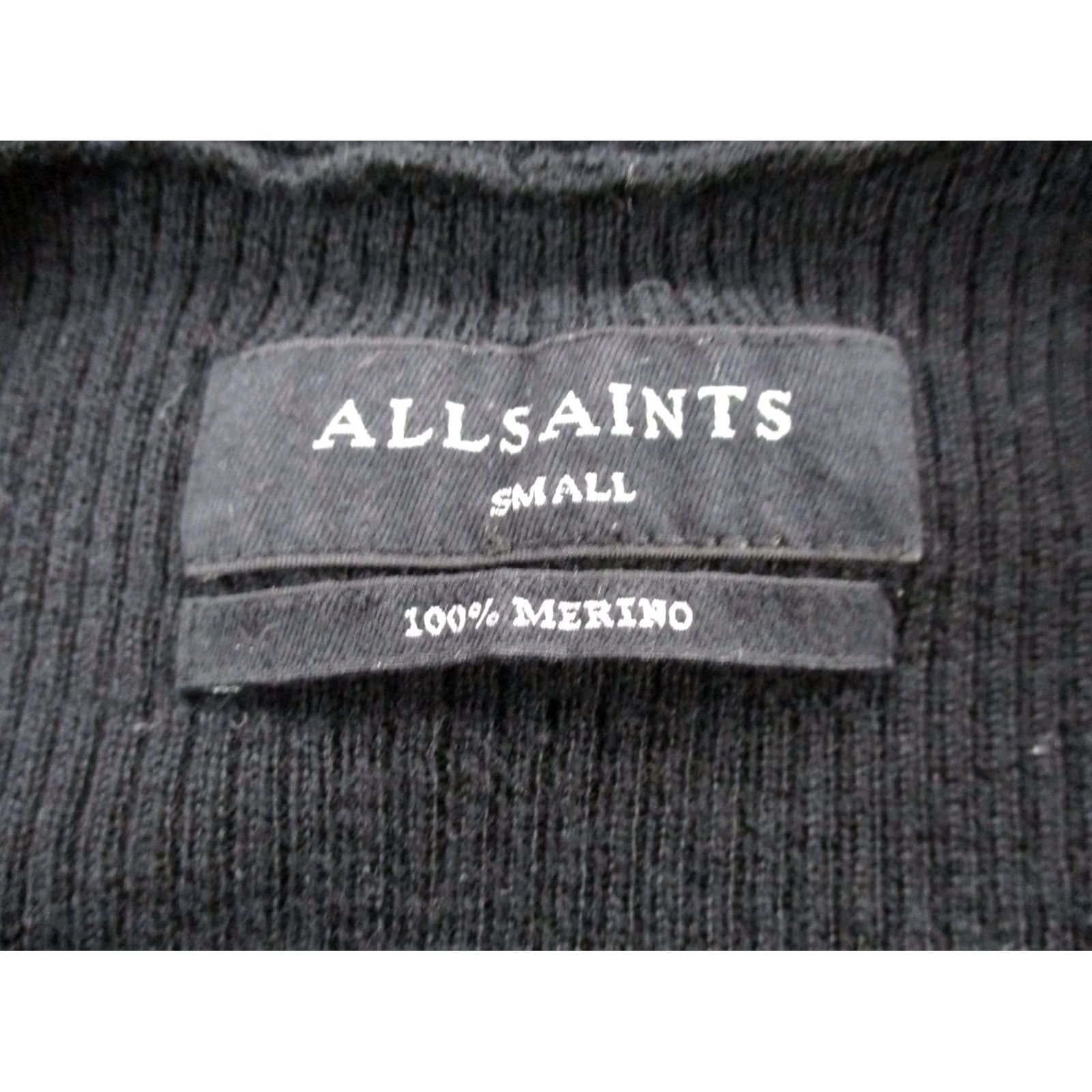 Allsaints All Saints Cardigan Sweater Womens S Black Merino Wool Wrap Open Casual Ribbed Size S / US 4 / IT 40 - 7 Thumbnail