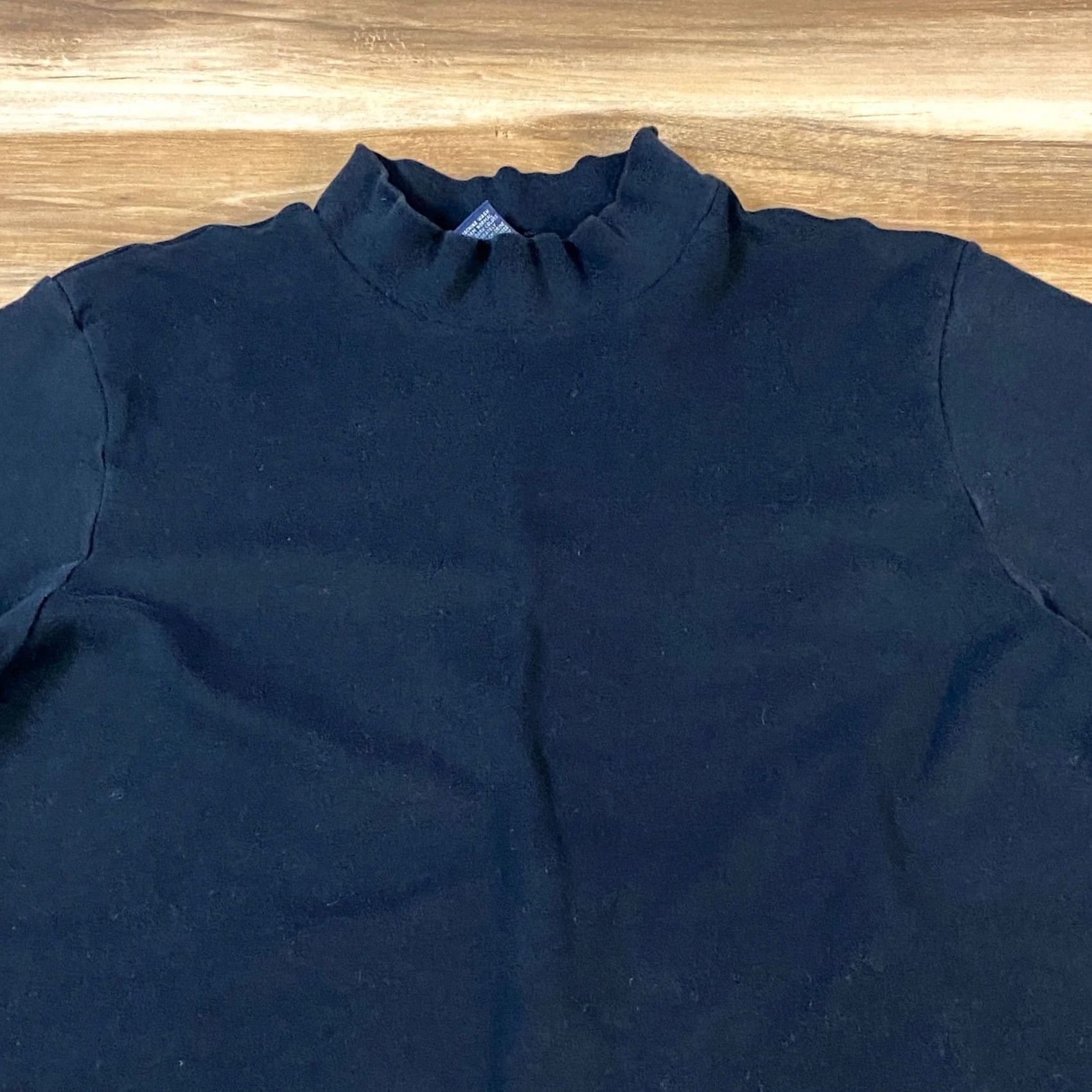Lands' End Lands' End Mock Neck Mens M Black Cotton Regular Fit Heritage Vintage USA Made Shirt Size US M / EU 48-50 / 2 - 2 Thumbnail
