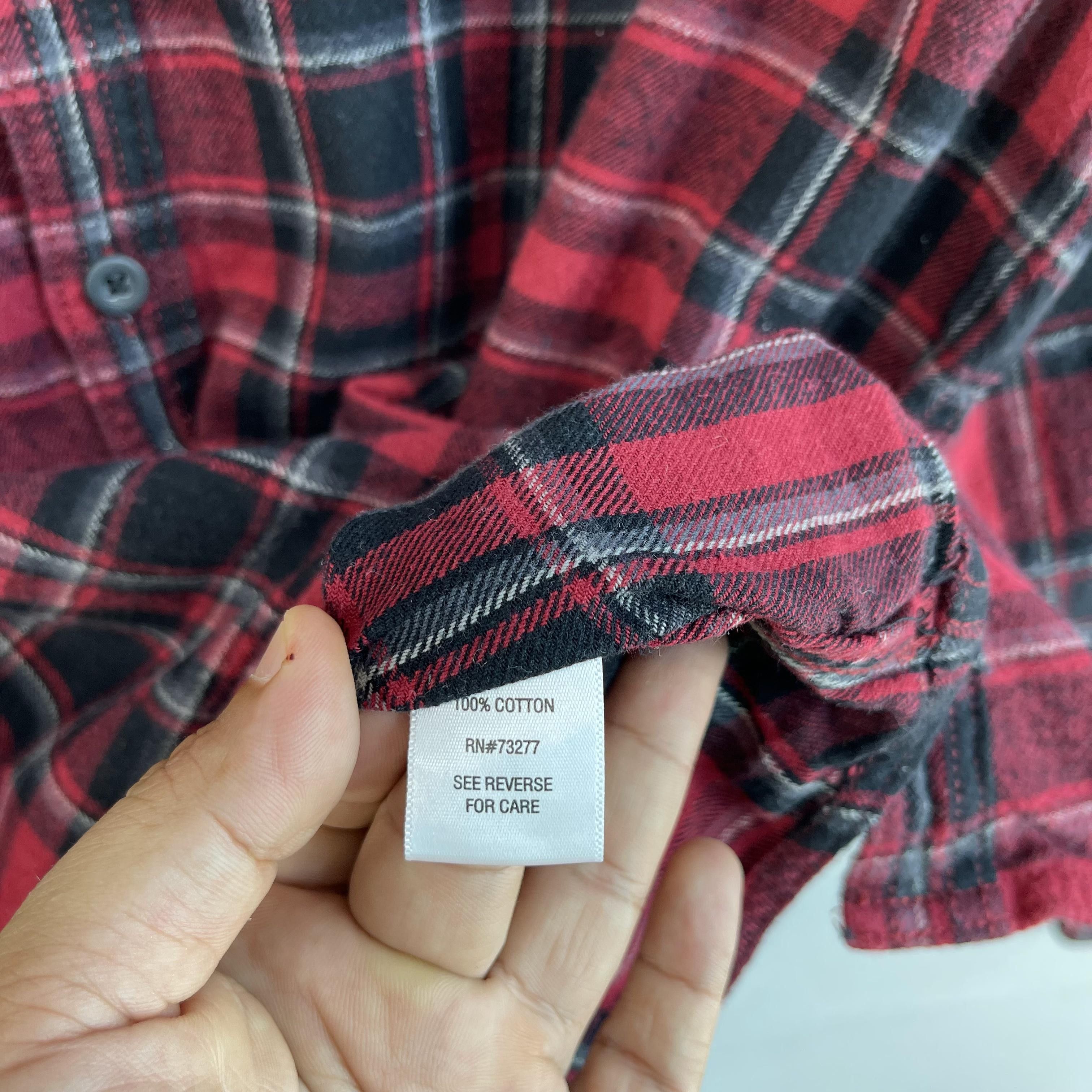 Flannel × Japanese Brand Vintage SONOMA Plaid Checkered Red/Black Flannel Button Up Size US XL / EU 56 / 4 - 5 Thumbnail