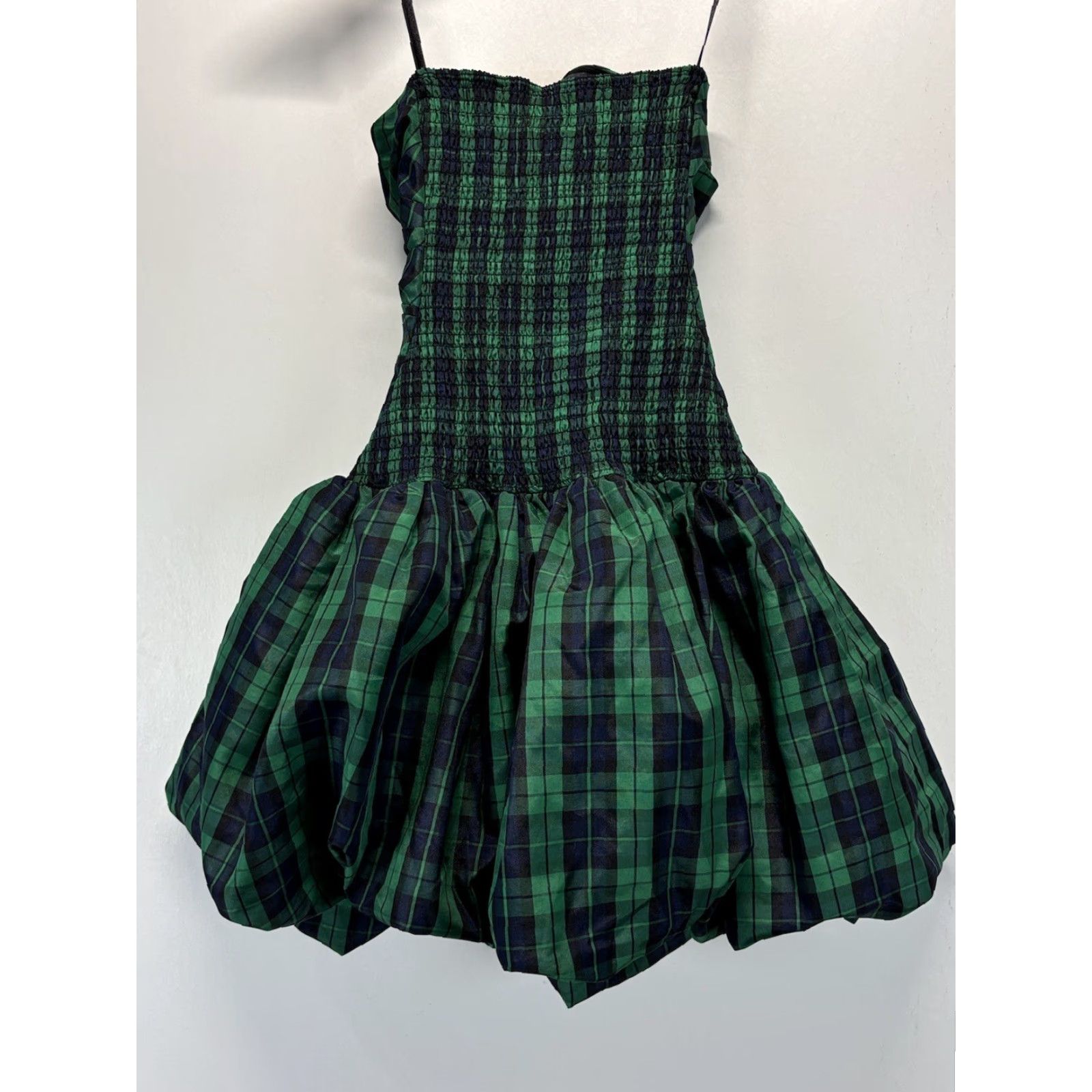 Vintage Luella Bartley for Target Mini Bubble Dress Sz 1 Green Navy Tartan Plaid Emo Size XS / US 0-2 / IT 36-38 - 2 Thumbnail