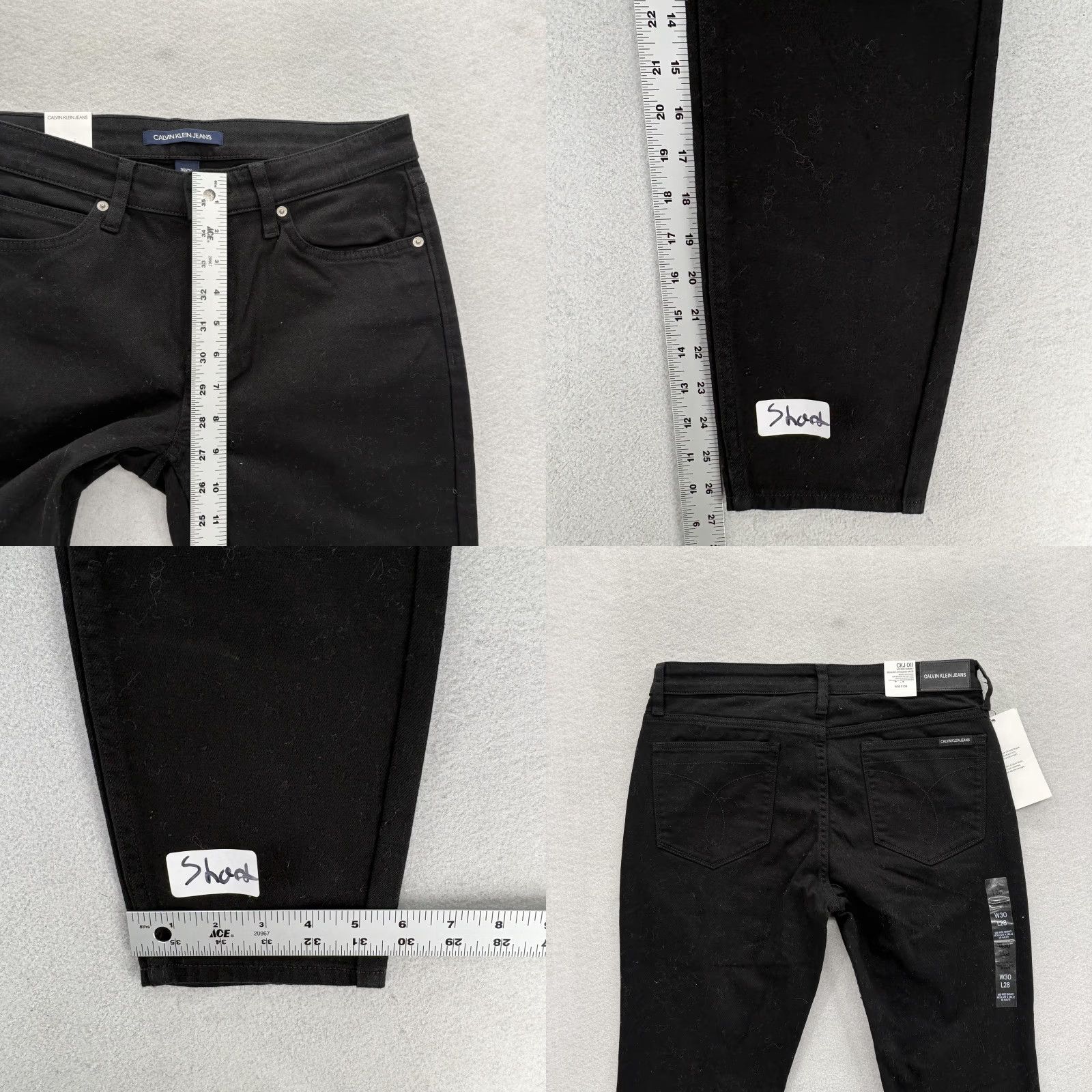 Vintage Calvin Klein Jeans CKJ 011 Skinny Jeans Mens 30x27 Infinite Black Stretch Denim Jeans Size US 30 / EU 46 - 8 Thumbnail
