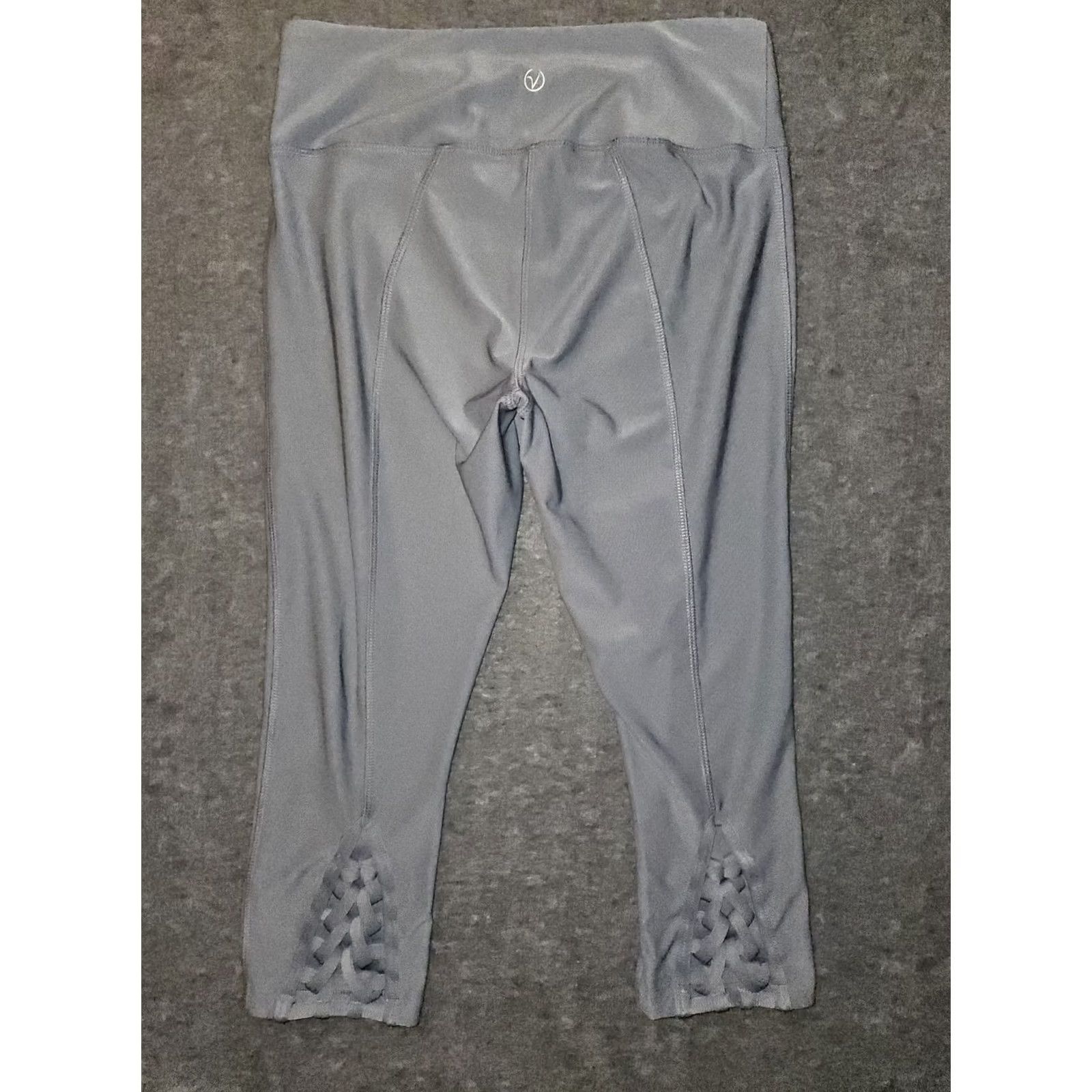 Vintage Vogo Athletica Crop Leggings Women's M Gray Stretch Active Yoga Gym Running Size 32" / US 10 / IT 46 - 6 Thumbnail