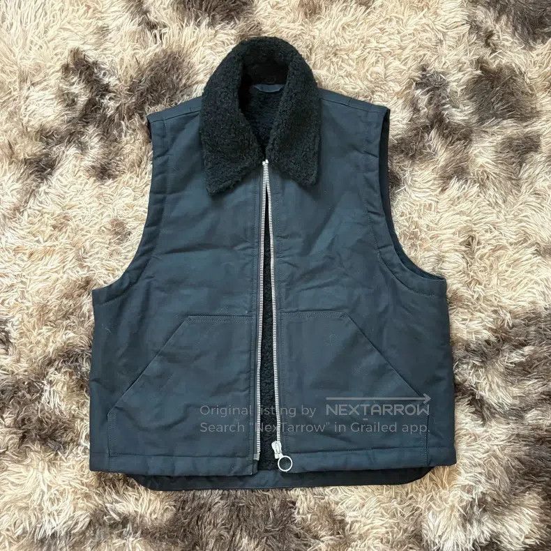 Our Legacy Our Legacy Faux shearling collar waxed cotton vest Size US M / EU 48-50 / 2 - 1 Thumbnail
