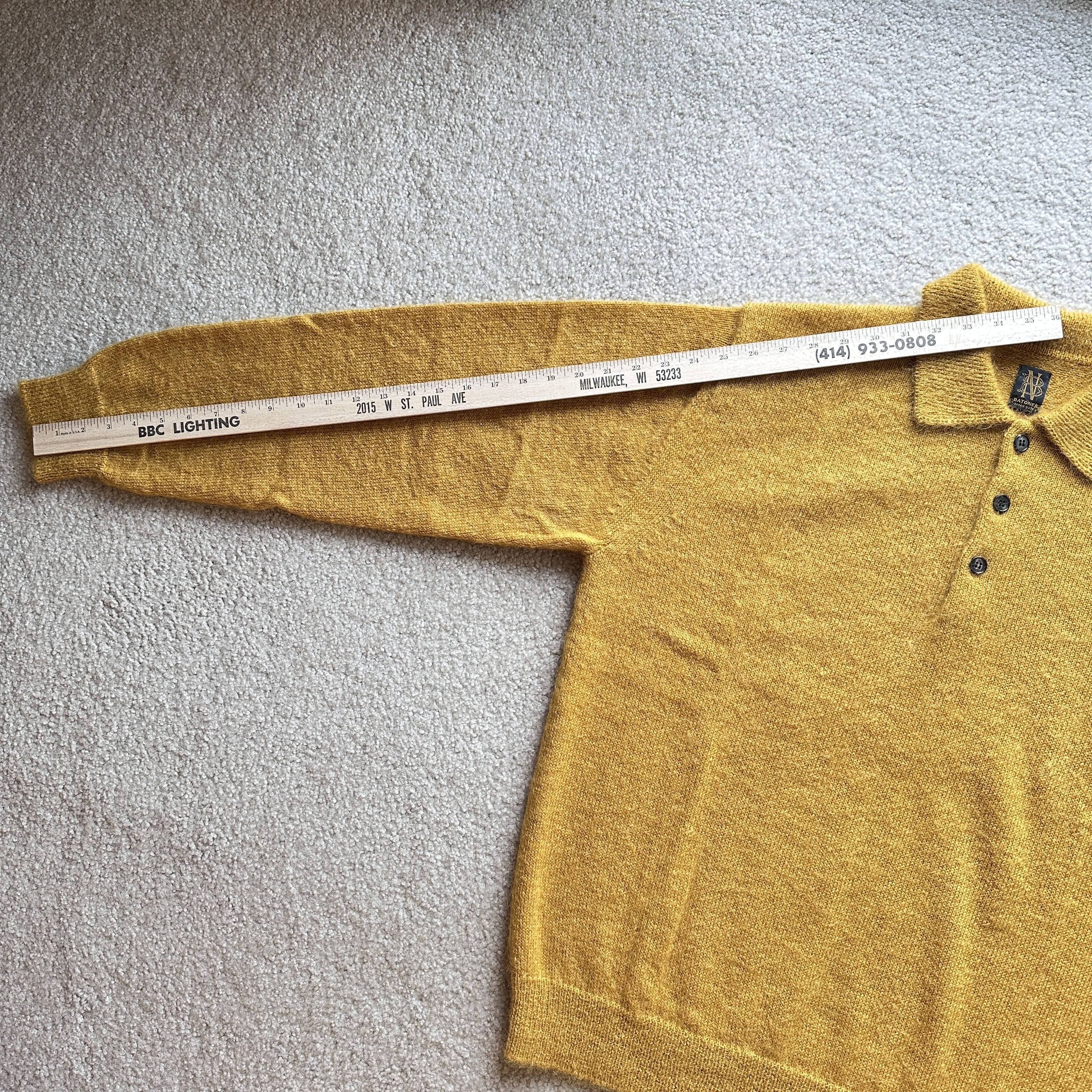 Batoner Batoner Pure 100% Mohair Polo Shirt Wool Collared Sweater Size US L / EU 52-54 / 3 - 7 Thumbnail