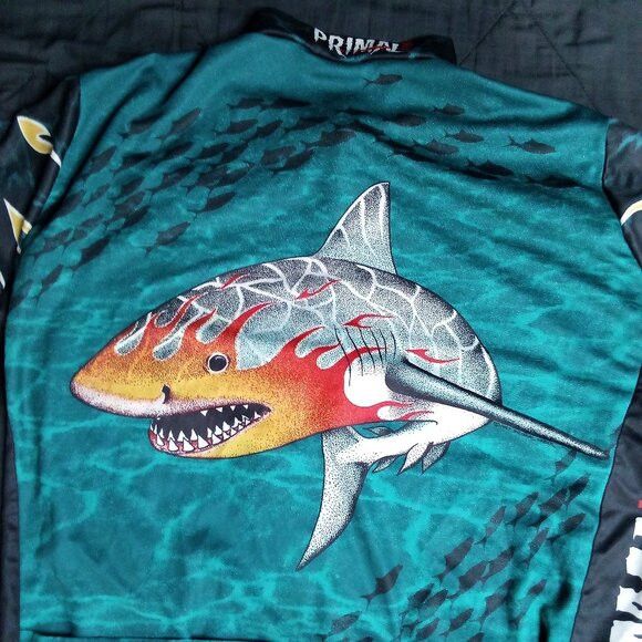Other Vintage Primal Wear Shark Fire Flames Cycling Jersey Size US XL / EU 56 / 4 - 5 Thumbnail