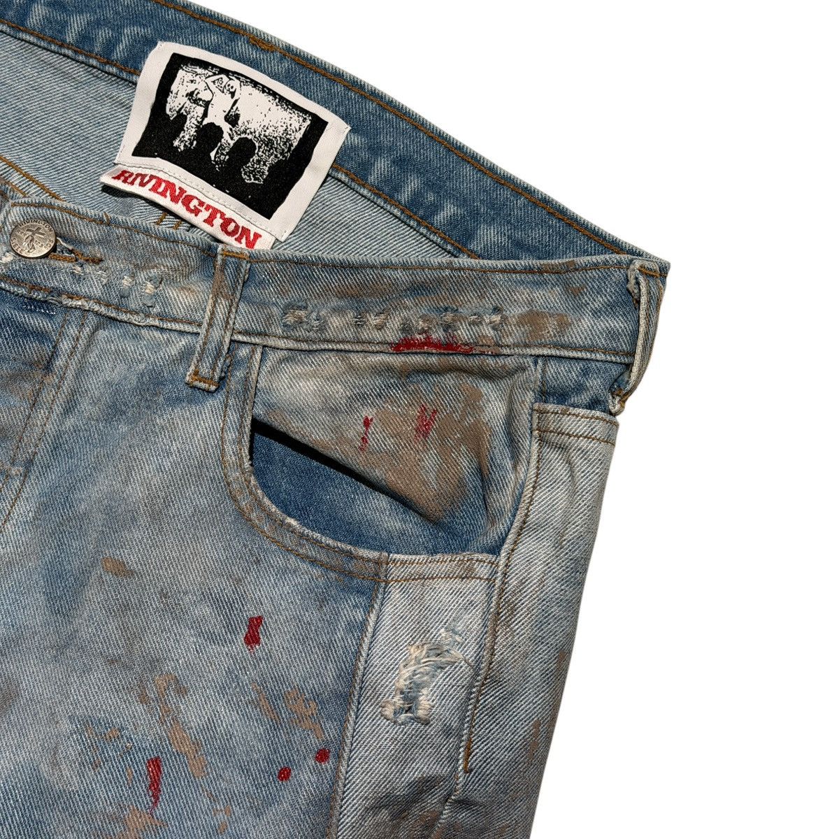 RRR-123 $1,300 painted repented flared jeans Size US 32 / EU 48 - 2 Thumbnail