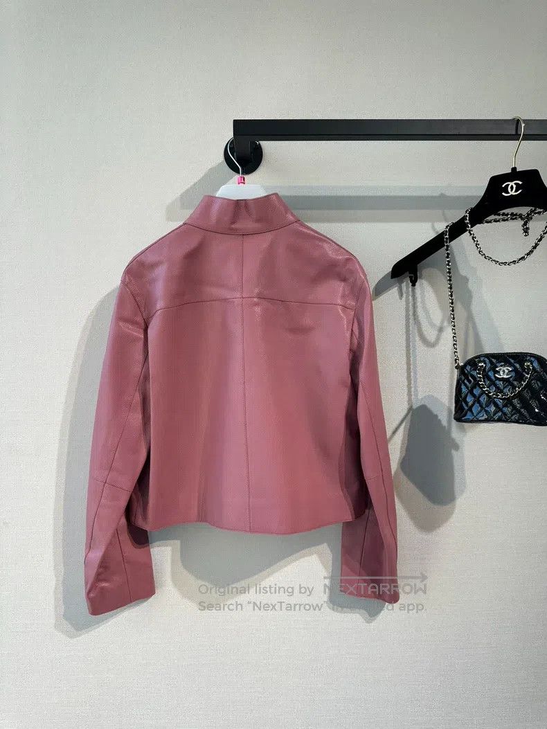 Hermes Hermes Leather Jacket Pink Smoke Size XS / US 0-2 / IT 36-38 - 4 Thumbnail