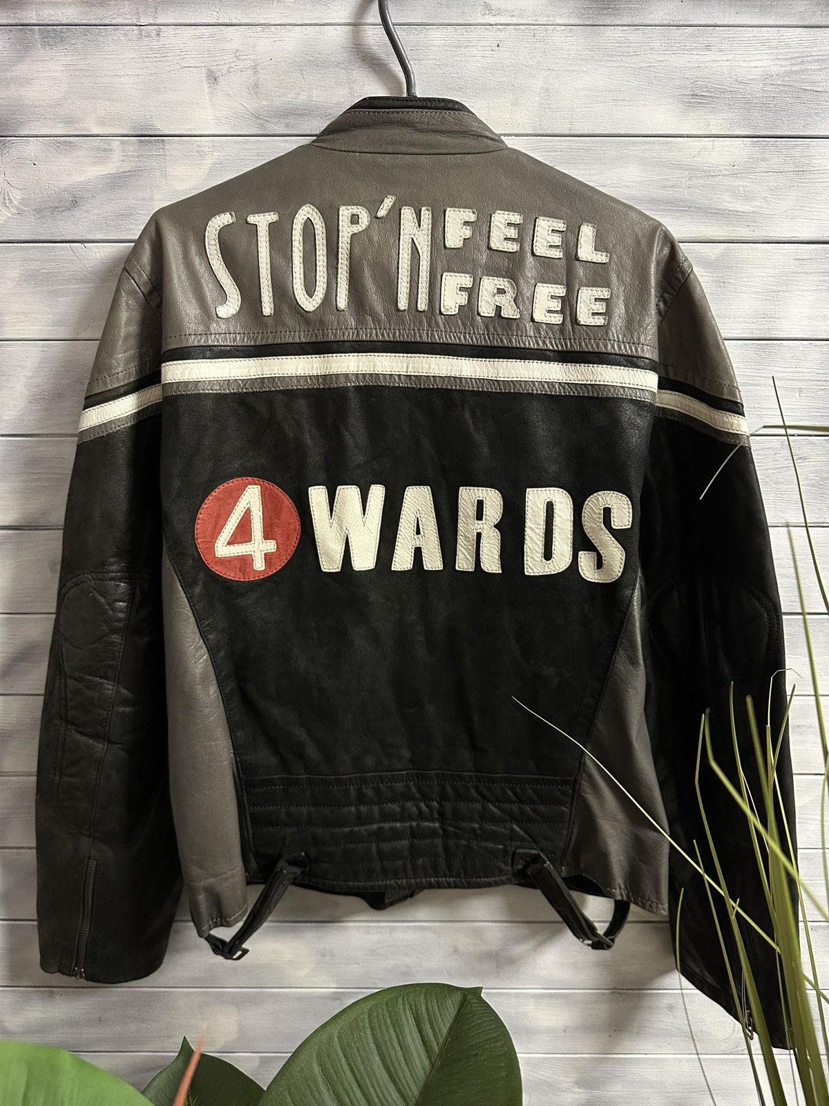 Other Rare 4 Wards Leather Jacket Racing Motorcycle Size US M / EU 48-50 / 2 - 2 Thumbnail